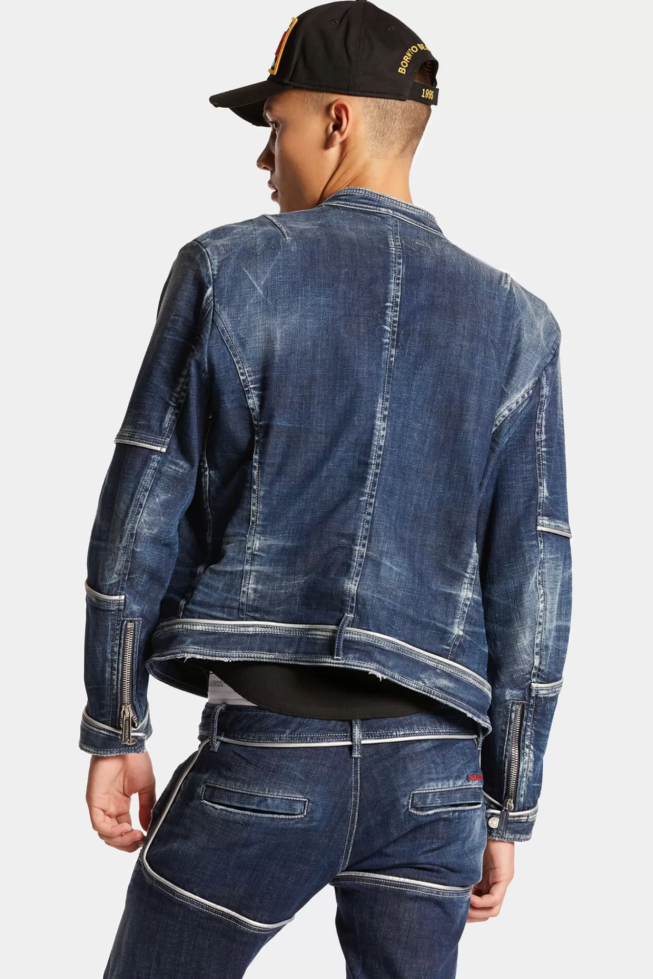 Co-Orden^Dsquared2 Heritage Denim Bikerjack Marine