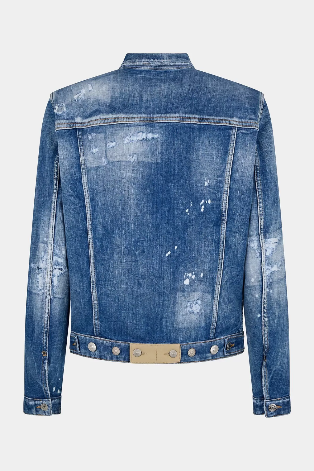 Jassen En Bovenkleding^Dsquared2 Hersteld Rips Dan-Denimjack Marine