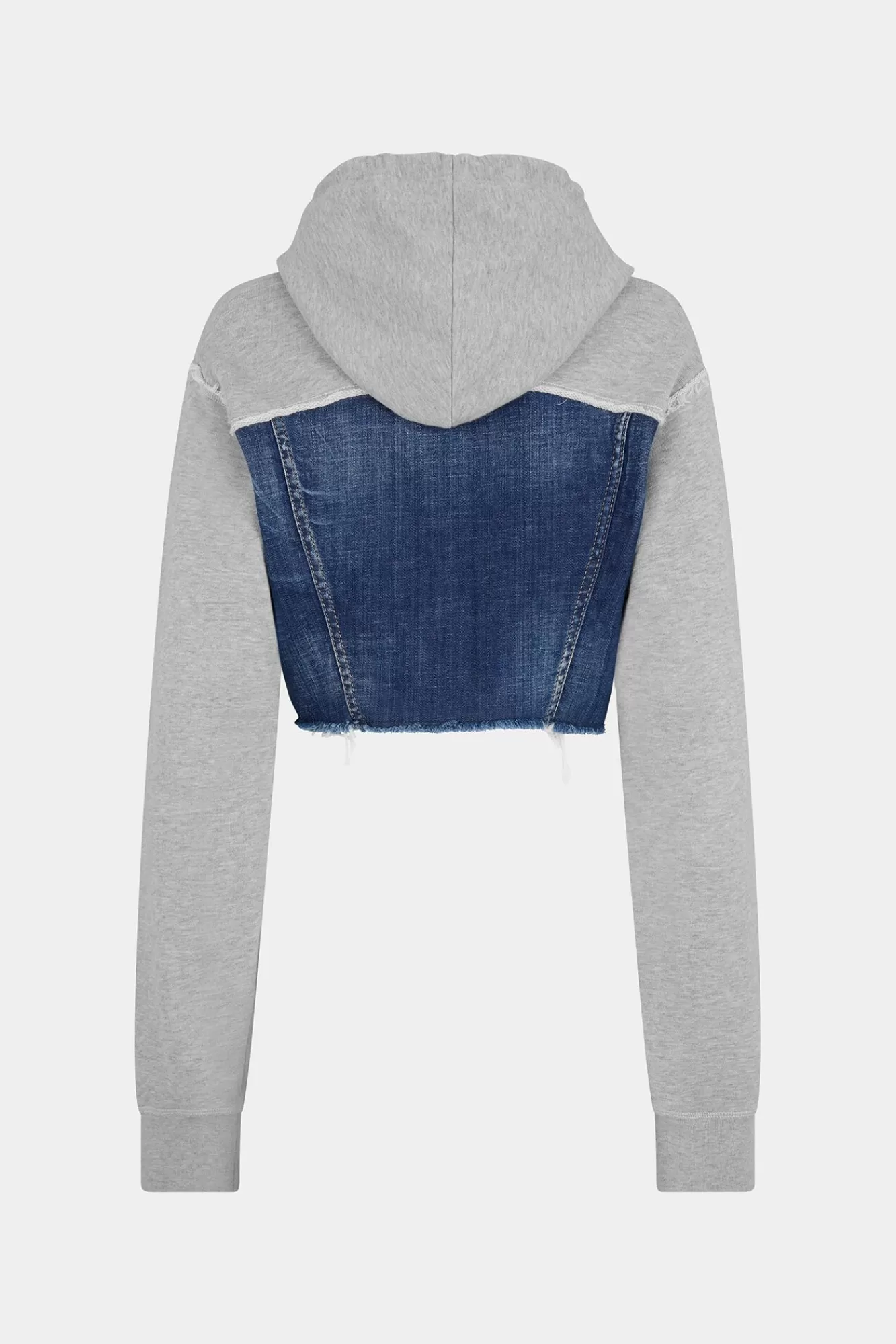 Sweatshirts^Dsquared2 Hybride Jeans-Sweatshirt Met Coole Pasvorm En Capuchon Grijze Melange