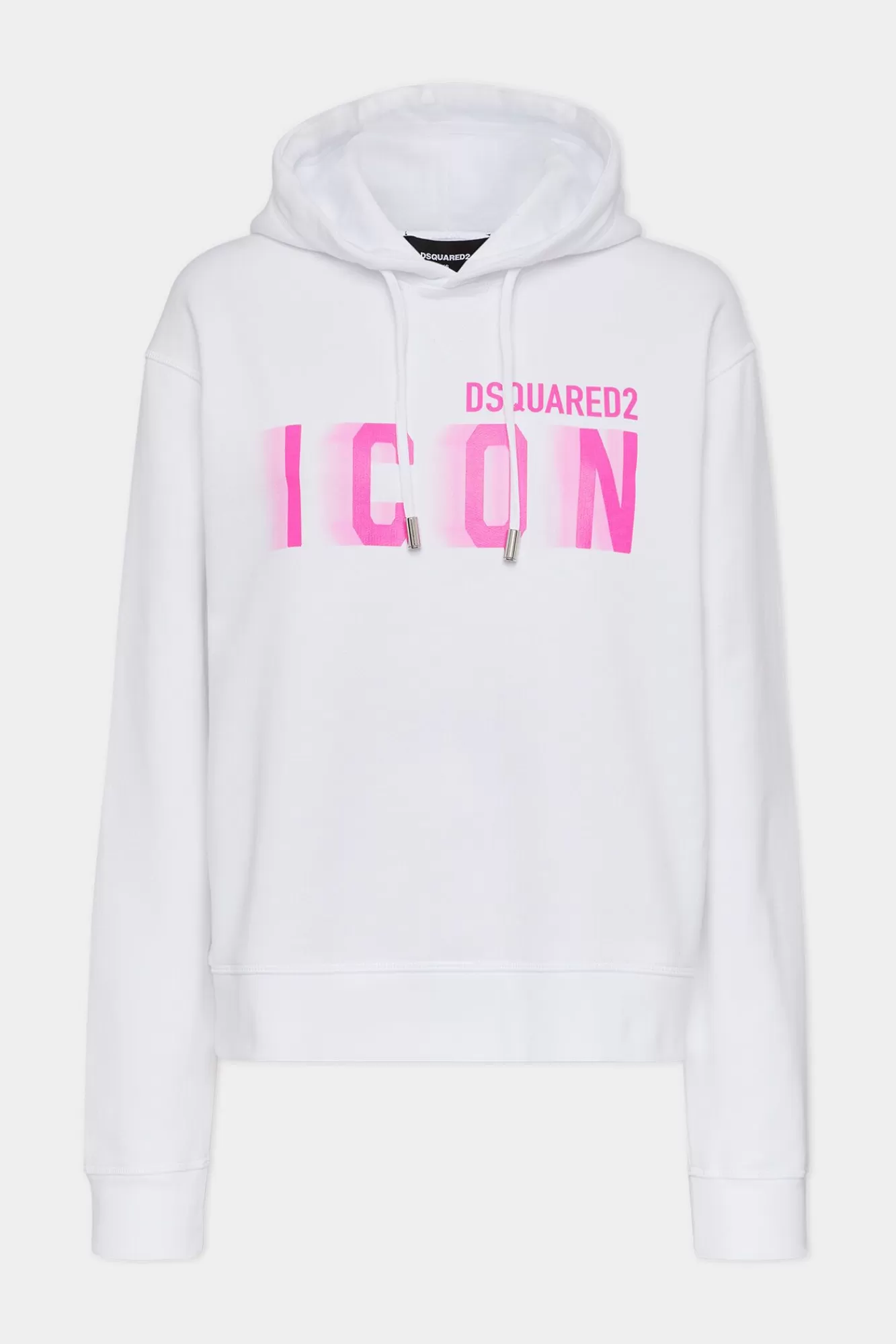 Sweatshirts^Dsquared2 Icon Blur Cool Fit Hoodie-Sweatshirt Wit/Roze Fluo