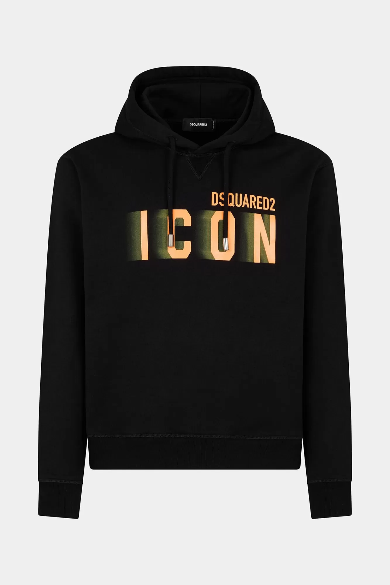 Sweatshirts^Dsquared2 Icon Blur Cool Fit Hoodie-Sweatshirt Zwart/Oranje Fluo