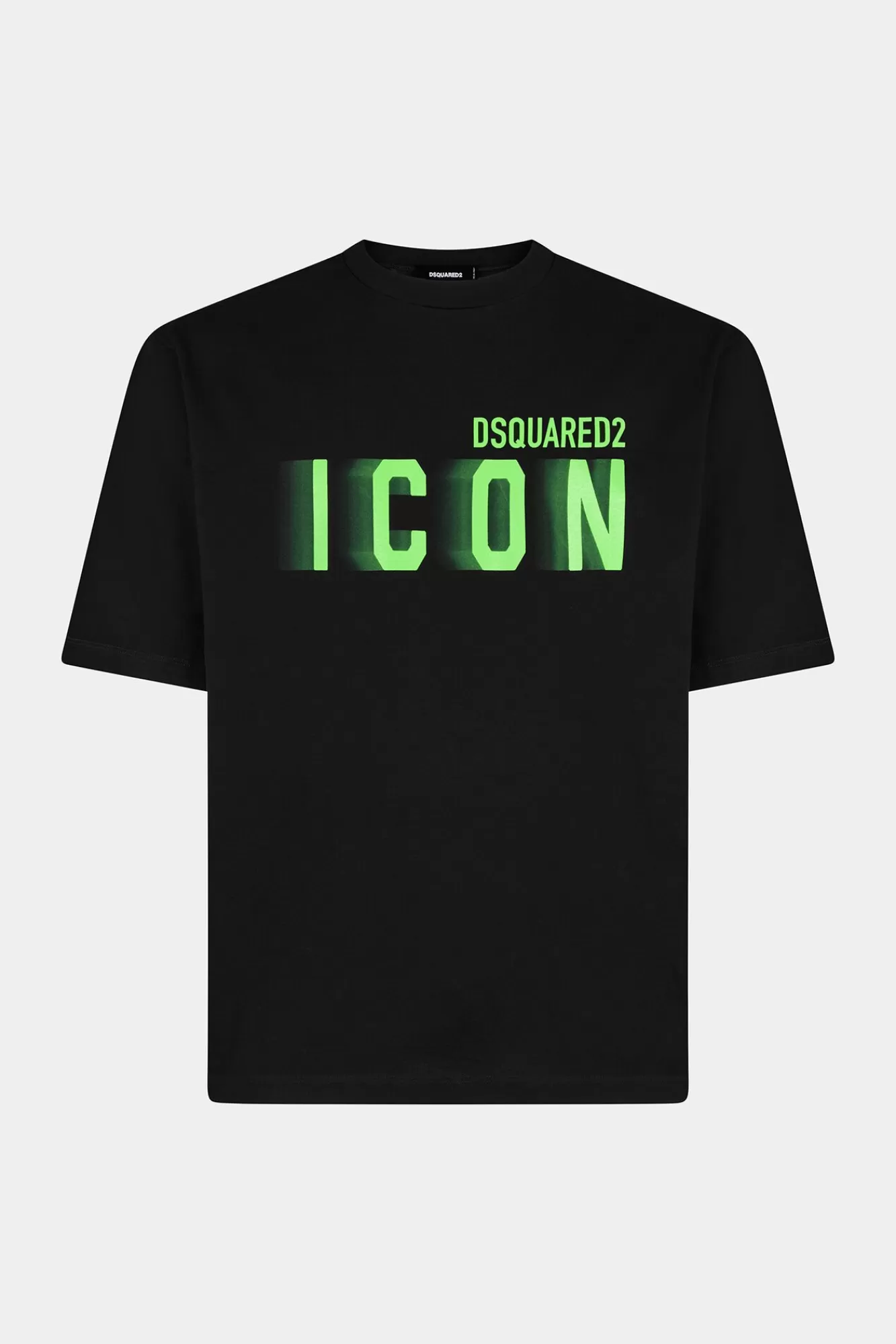 T-Shirts En Poloshirts^Dsquared2 Icon Blur Losvallend T-Shirt Zwart/Groen Fluo