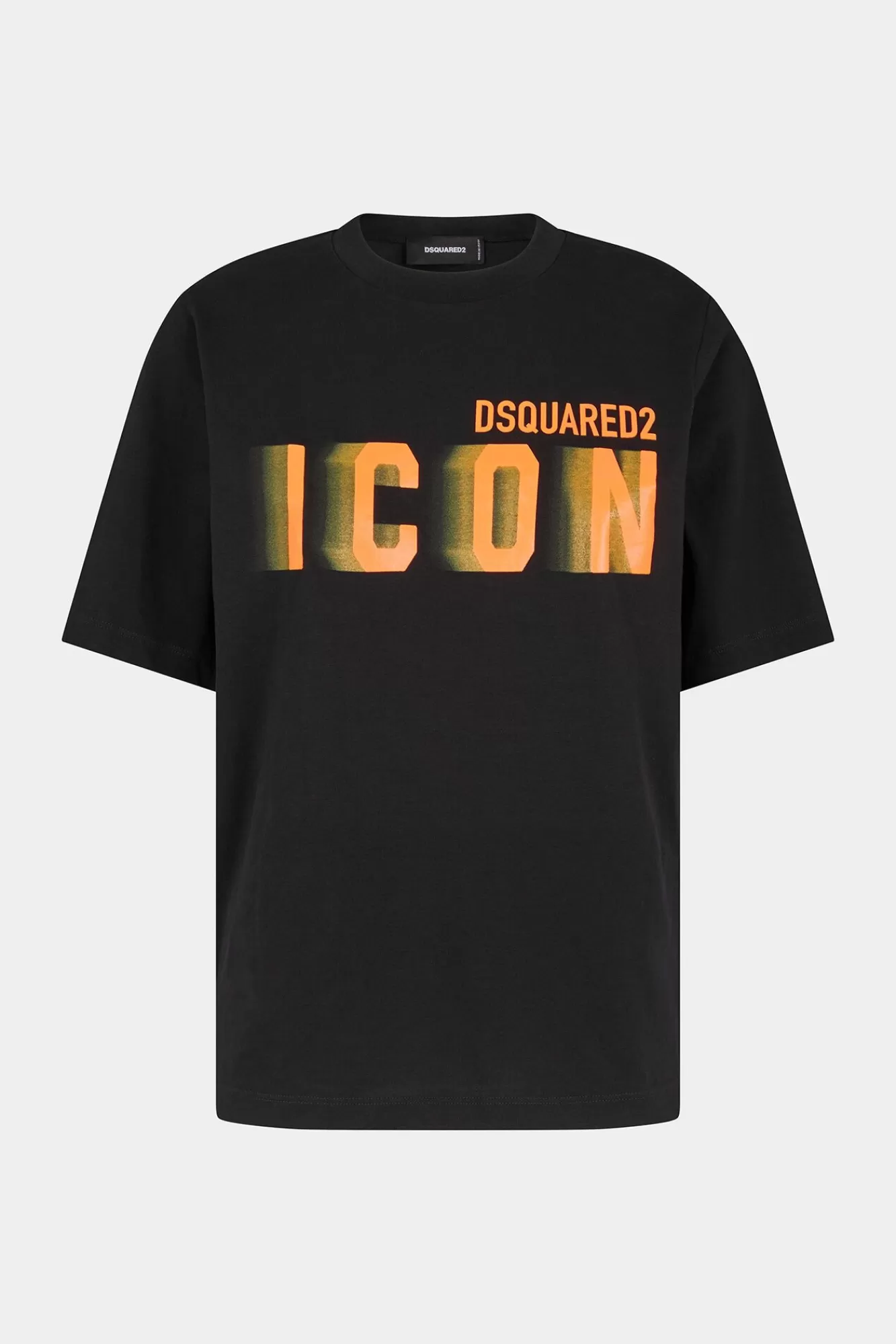 Tops En T-Shirts^Dsquared2 Icon Blur-Gemakkelijk Passend T-Shirt Zwart/Oranje Fluo