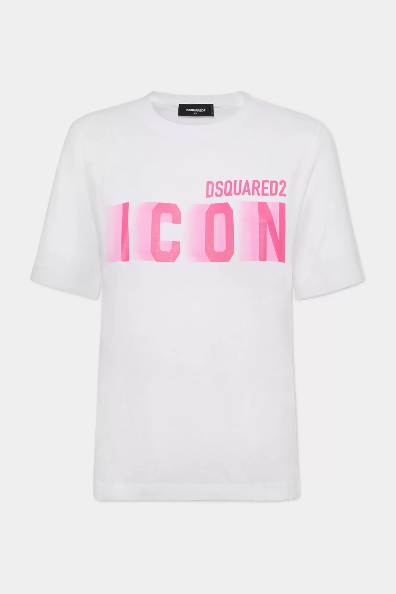 Tops En T-Shirts^Dsquared2 Icon Blur-Gemakkelijk Passend T-Shirt Wit/Roze Fluo