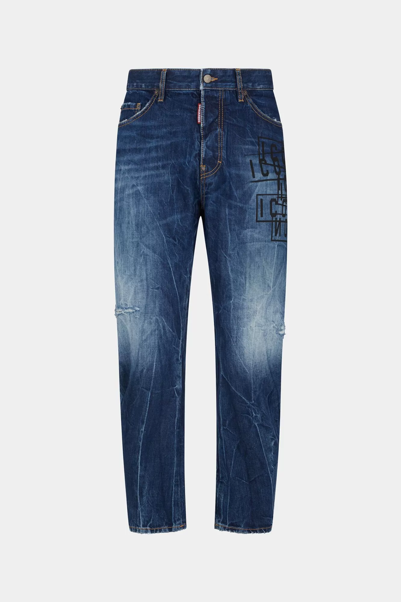 Jeans^Dsquared2 Icon Donkere Wasstempels Bro Jeans Marine