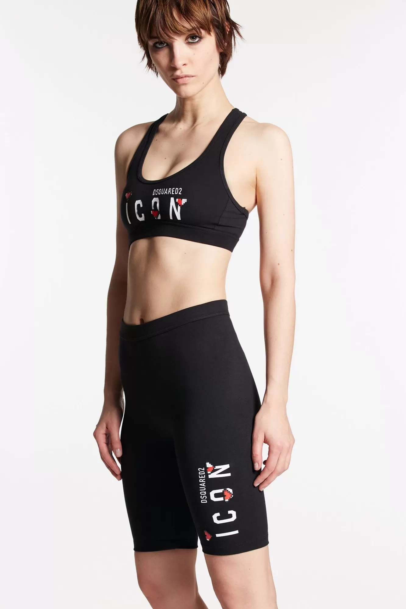 Ondergoed^Dsquared2 Icon Pixel Heart-Fietsbroek Zwart