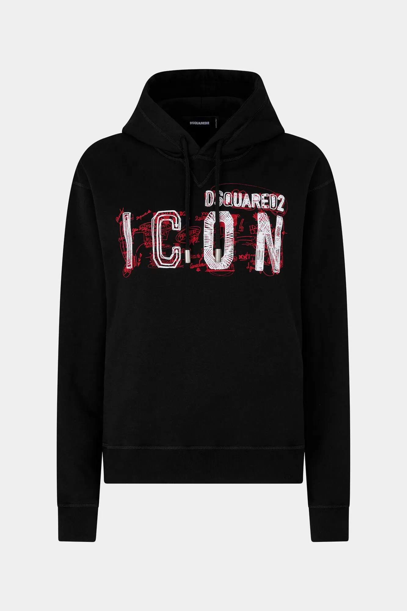 Sweatshirts^Dsquared2 Icon Scribble Cool Fit Hoodie-Sweatshirt Zwart