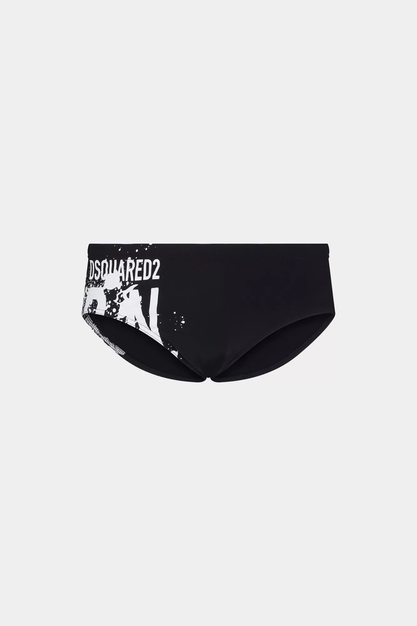 Strandkleding^Dsquared2 Icon Splash-Zwembroek Zwart Wit