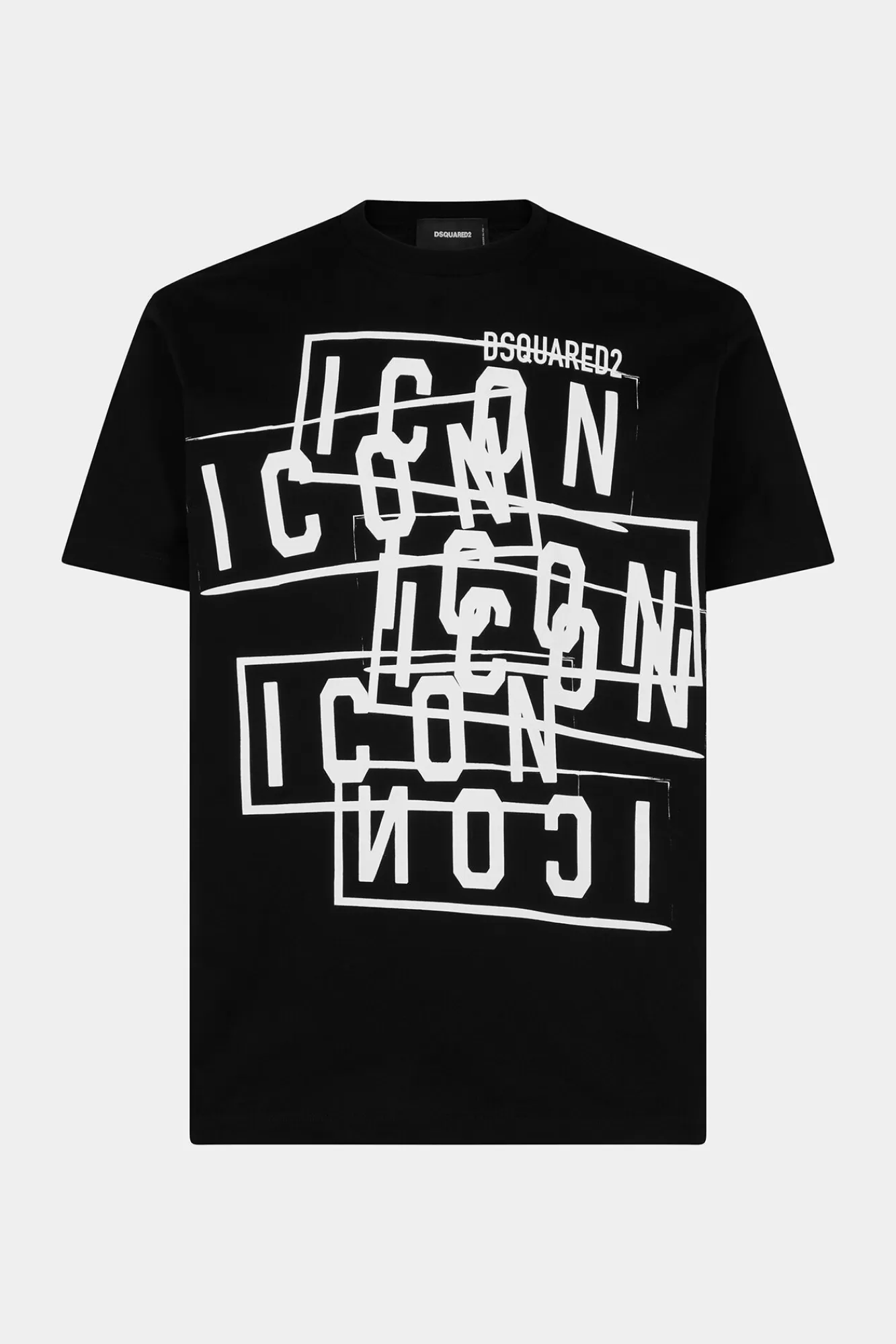 Co-Orden^Dsquared2 Icon Stamps Cool Fit T-Shirt Zwart