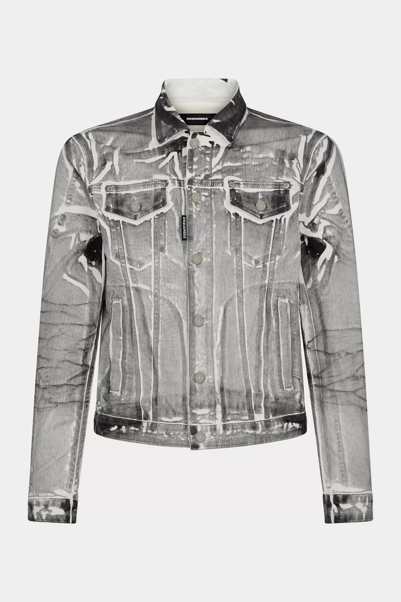 Co-Orden^Dsquared2 Iconisch Dan Jeans Jack In Kolenwassing Grijs Zwart