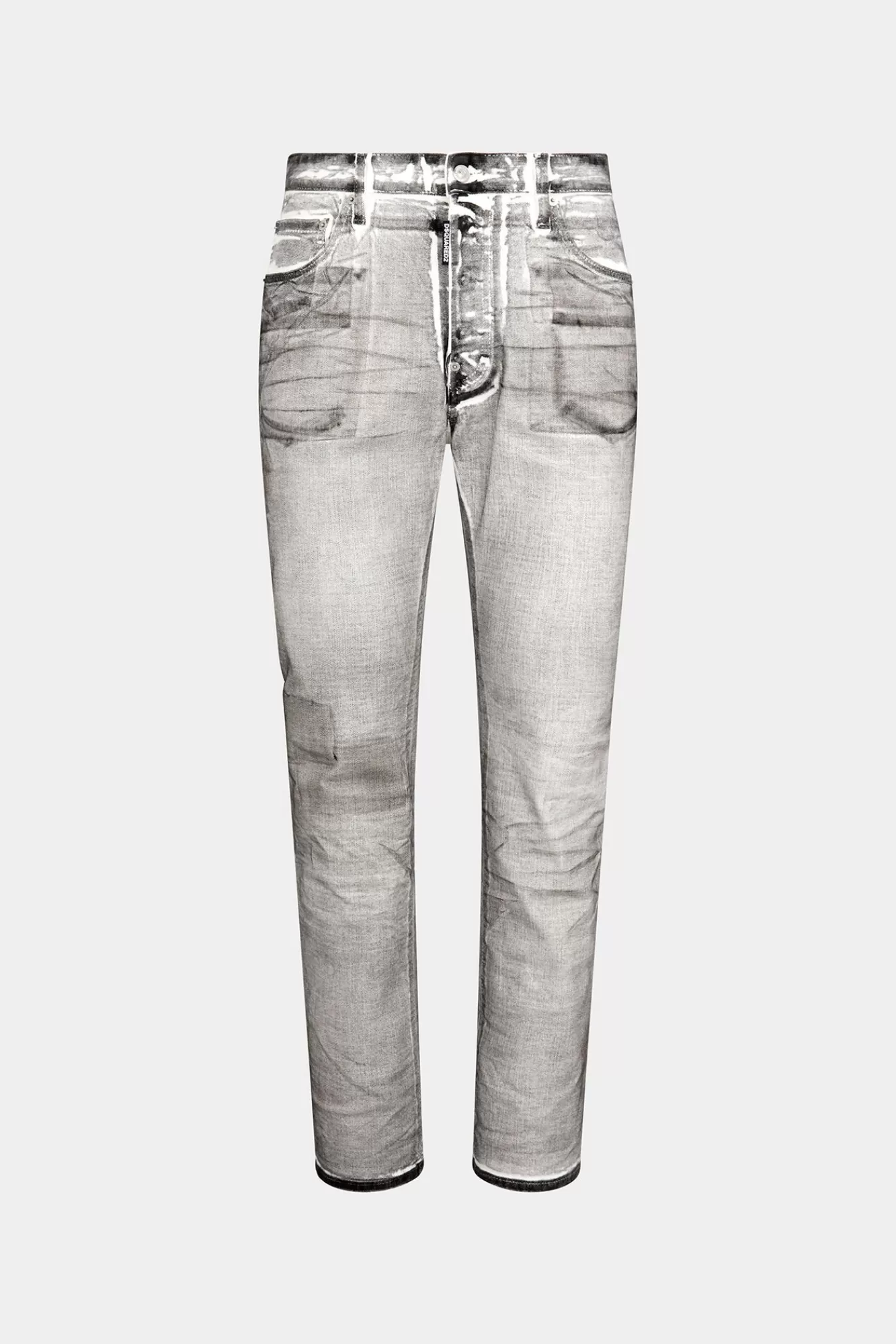 Co-Orden^Dsquared2 Iconische Jeans Met Witte Kolenwassing 642 Grijs Zwart