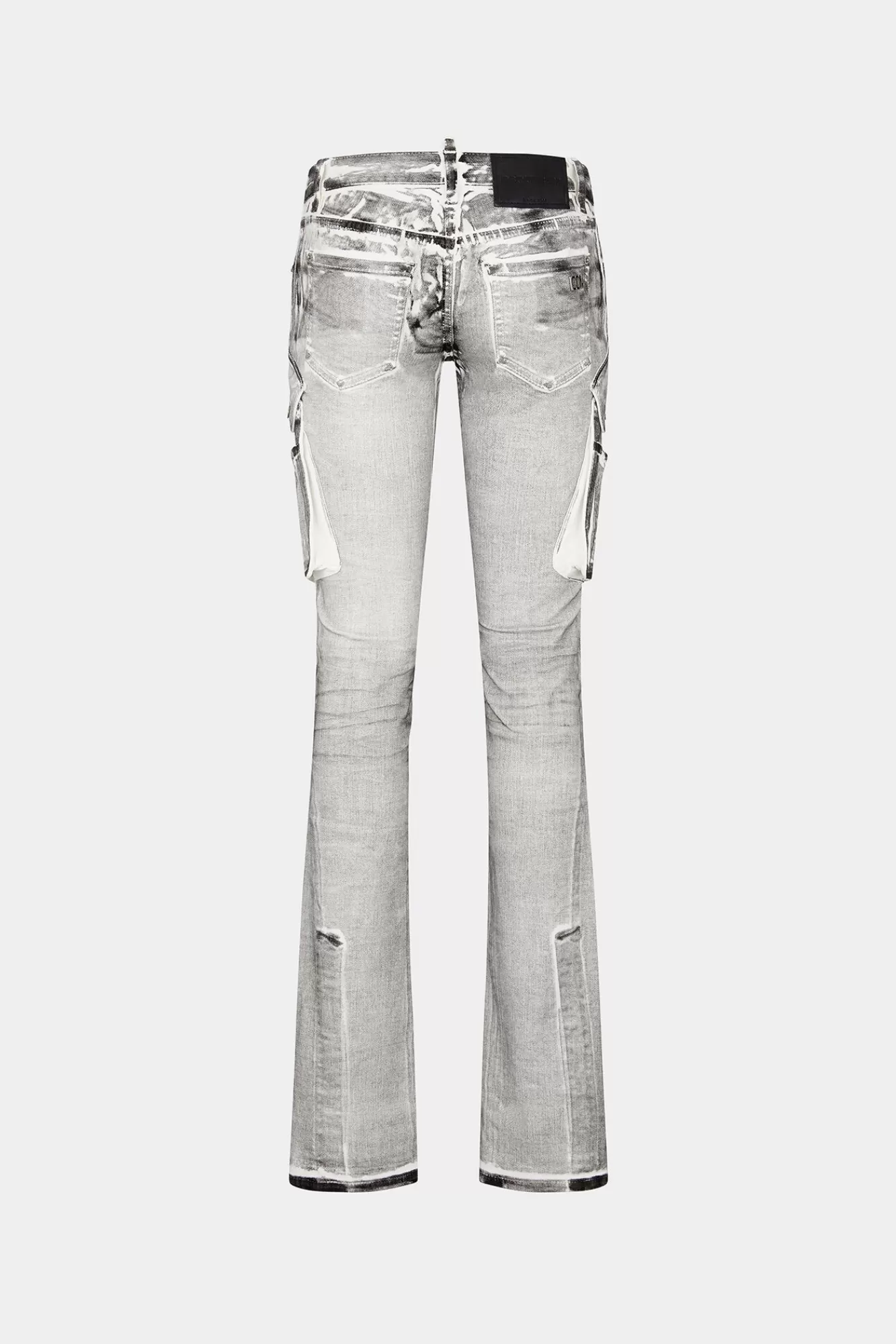 Co-Orden^Dsquared2 Iconische Trompetjeans In Witte Kolenwassing Grijs Zwart