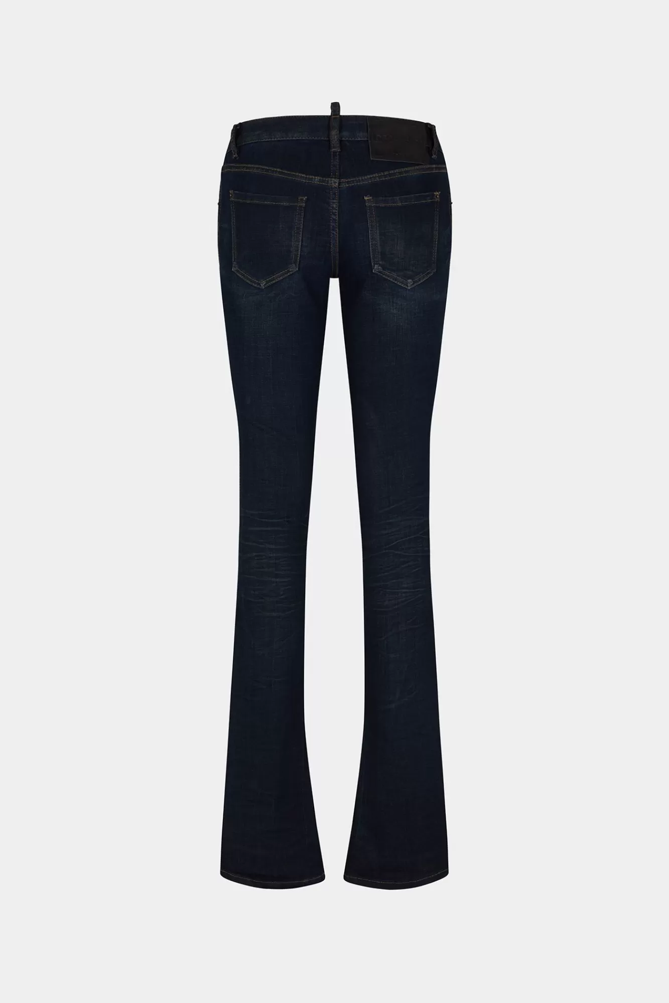 Jeans^Dsquared2 Iconische Zwarte Stoffige Trompetjeans Marine