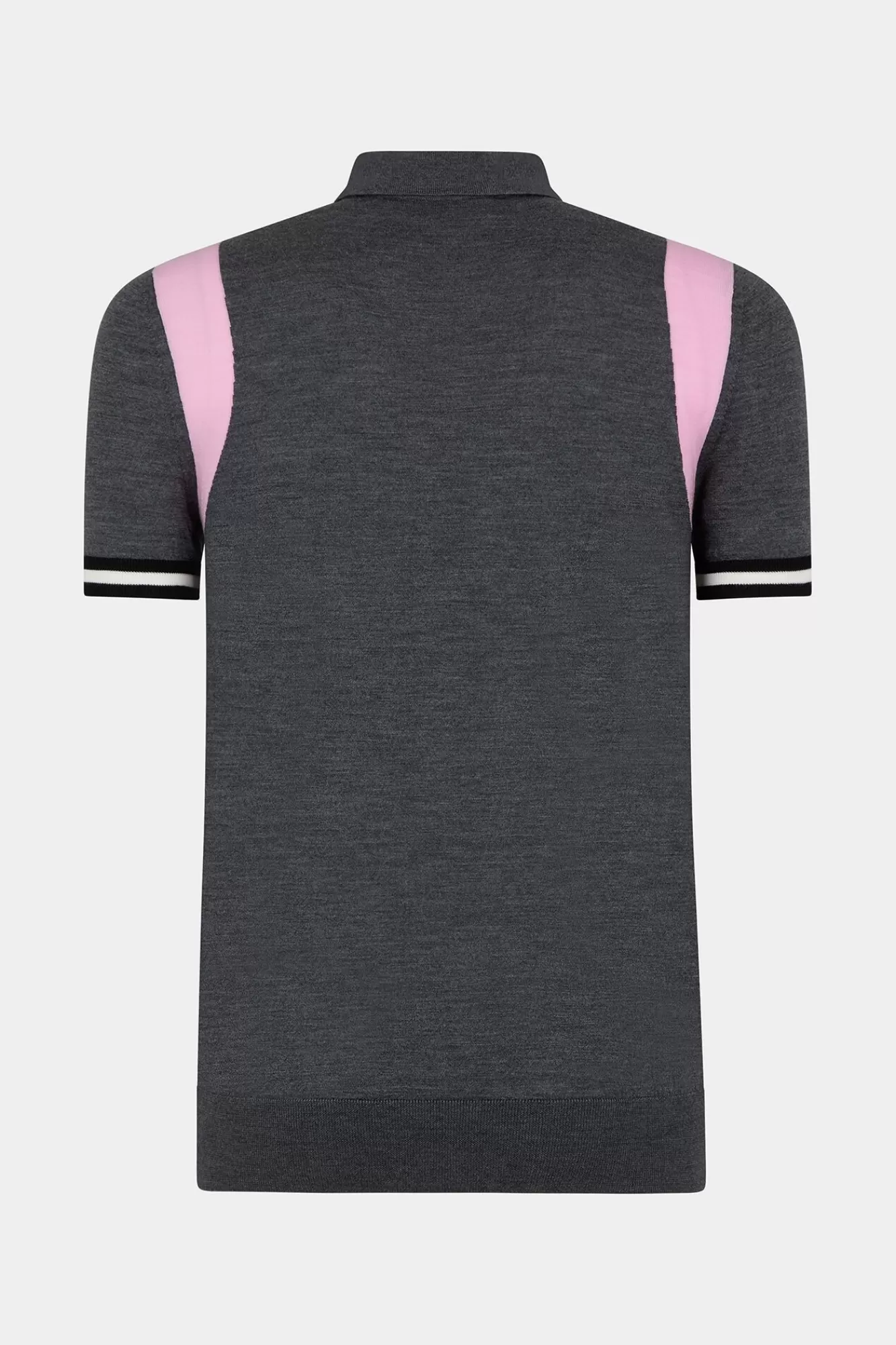 Gebreide Kleding^Dsquared2 Intarsia Gebreid Poloshirt Grijs/Roze