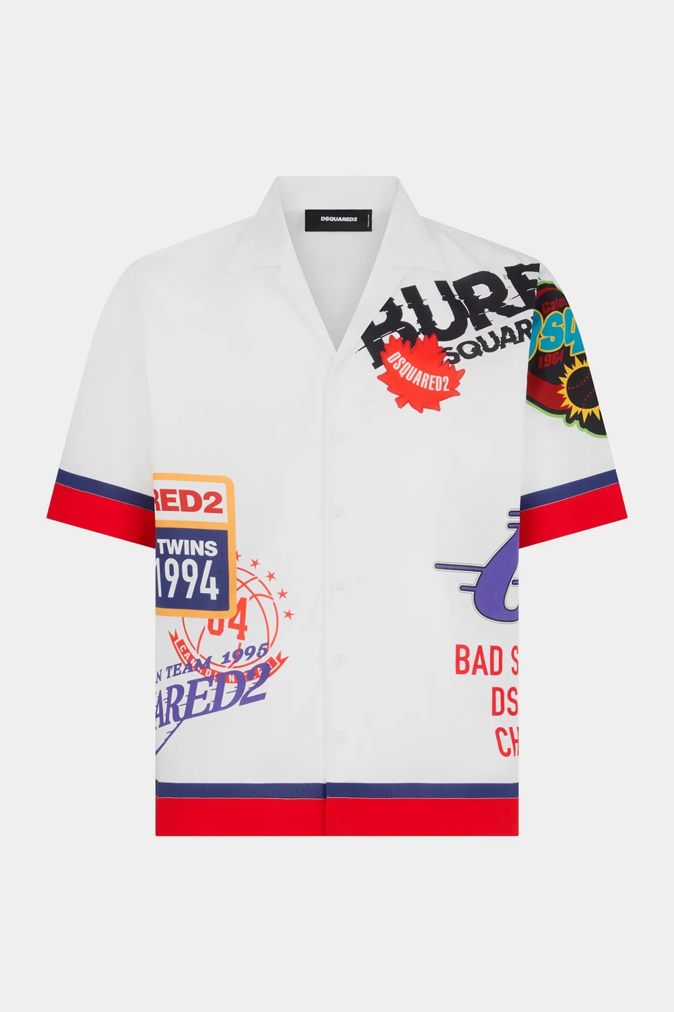 Overhemden^Dsquared2 Logomania Bowlingshirt Veelkleurig