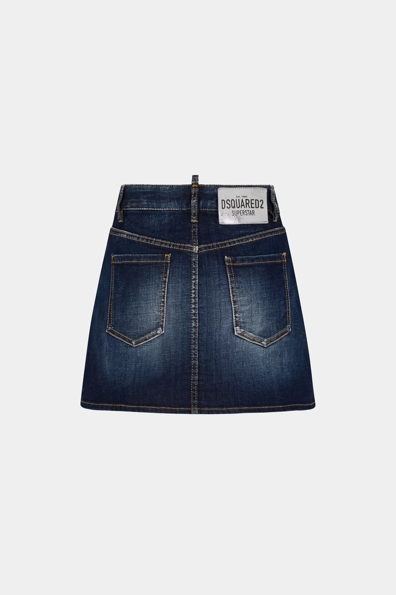 Rokken^Dsquared2 Medium Diamond Super Star Wash Denim Rok Marine