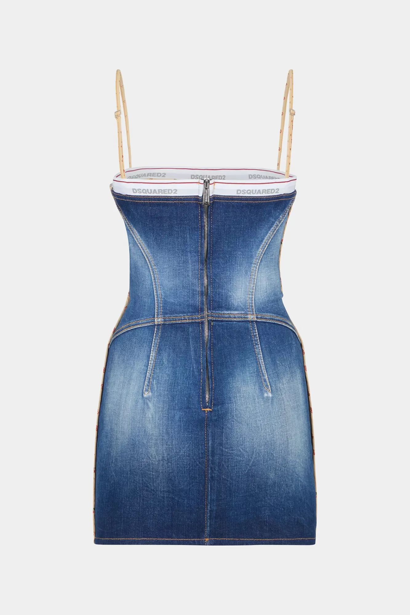 Jurken En Jumpsuits^Dsquared2 Medium Gescheurde Denimjurk Met Kniewas Marine