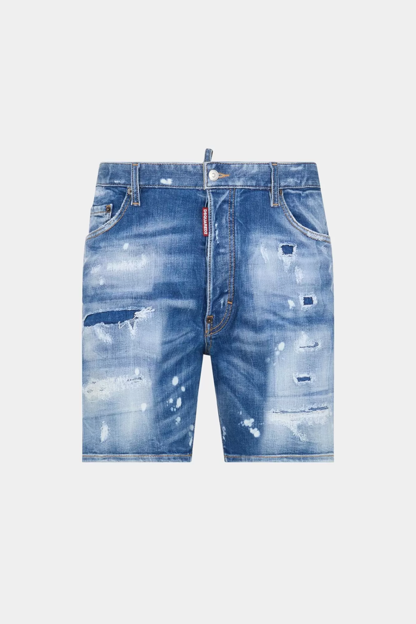 Korte Broek^Dsquared2 Medium Herstelde Rips Wash Shorts Marine