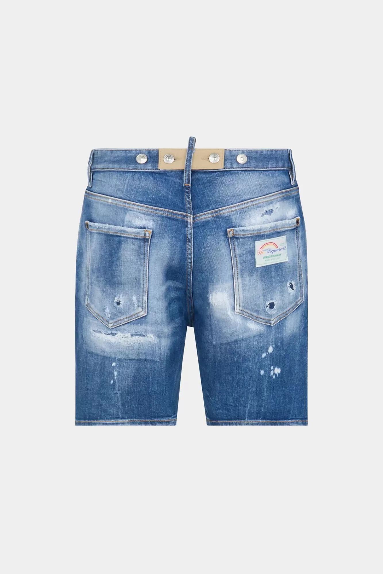 Korte Broek^Dsquared2 Medium Herstelde Rips Wash Shorts Marine