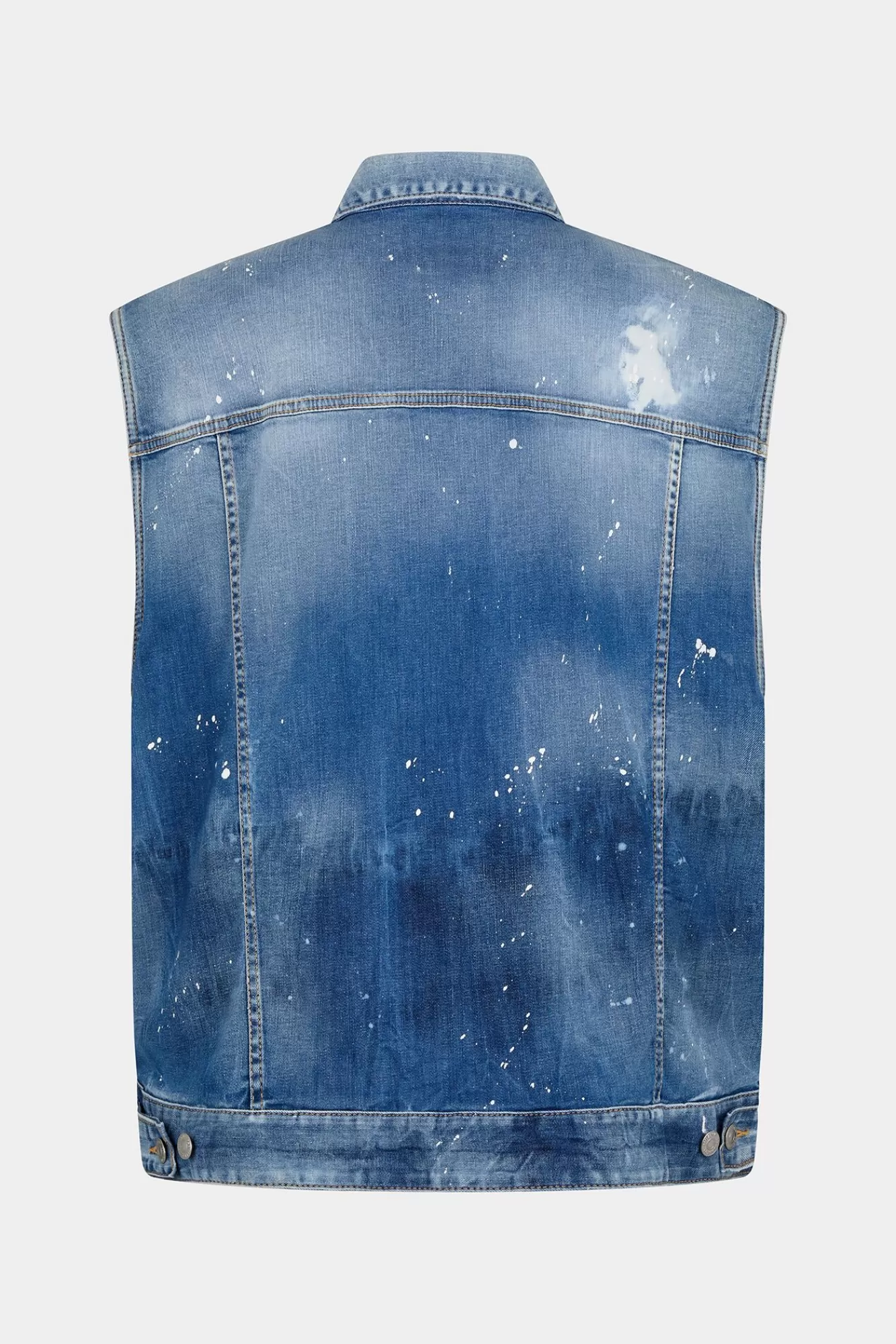 Jassen En Bovenkleding^Dsquared2 Medium Ijsvlekken Was Denim Over Vest Marine