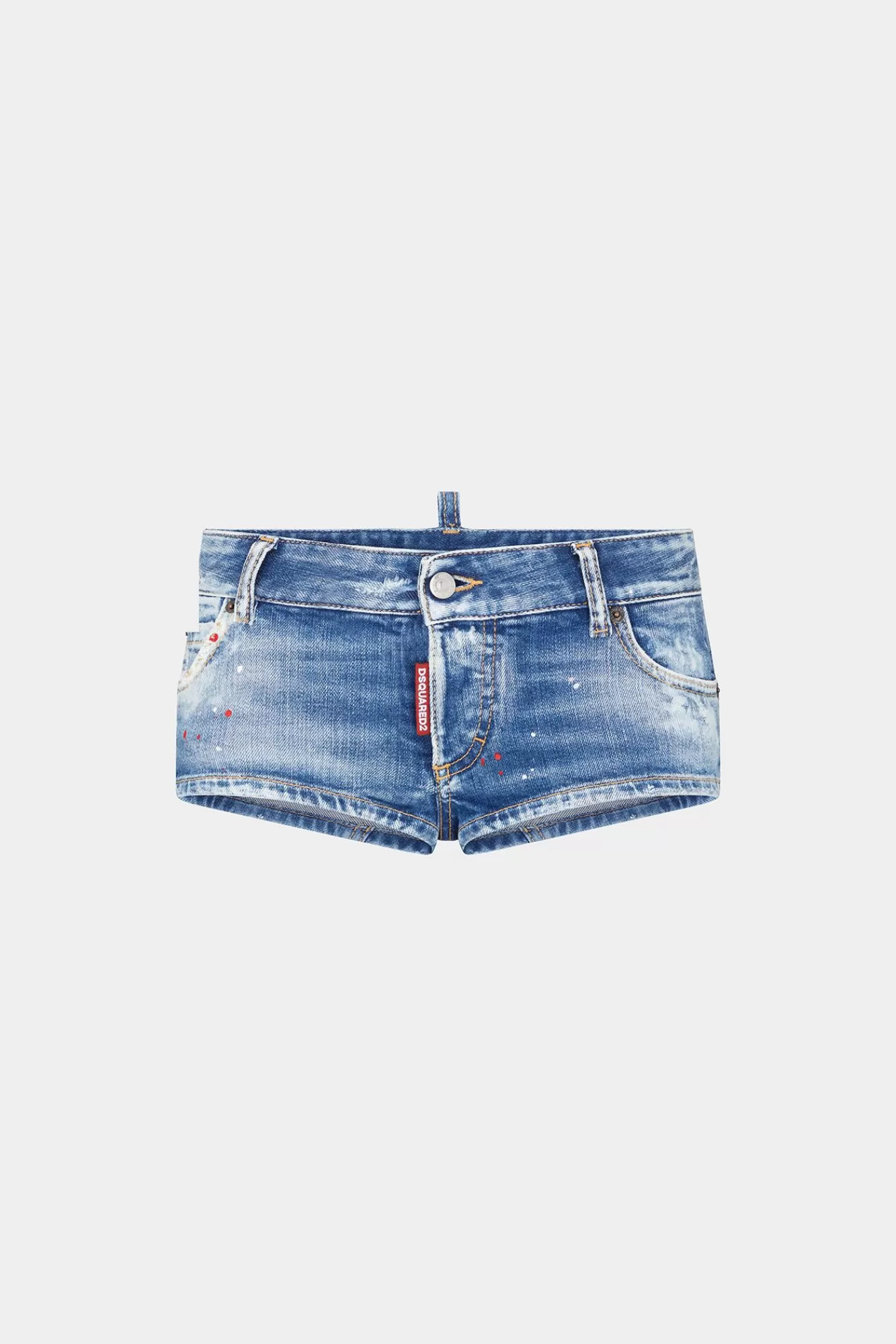 Korte Broek^Dsquared2 Medium Versleten Booty Wash Denim Hotpants Marine