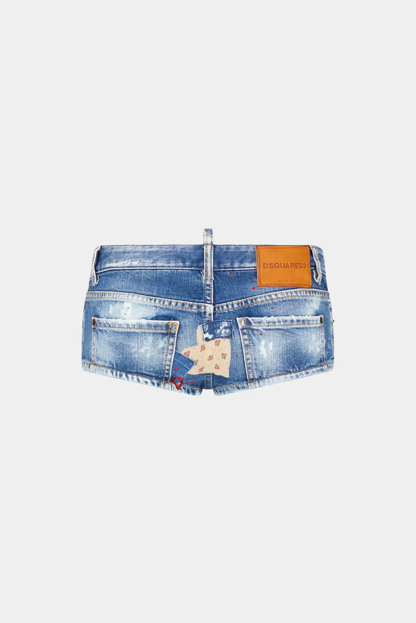 Korte Broek^Dsquared2 Medium Versleten Booty Wash Denim Hotpants Marine