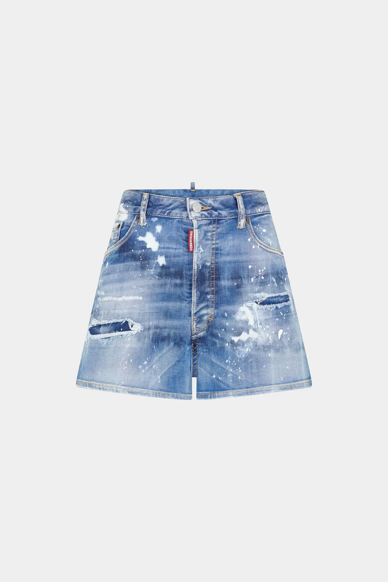 Korte Broek^Dsquared2 Medium Versleten Denim Short Met Booty Wash Marine