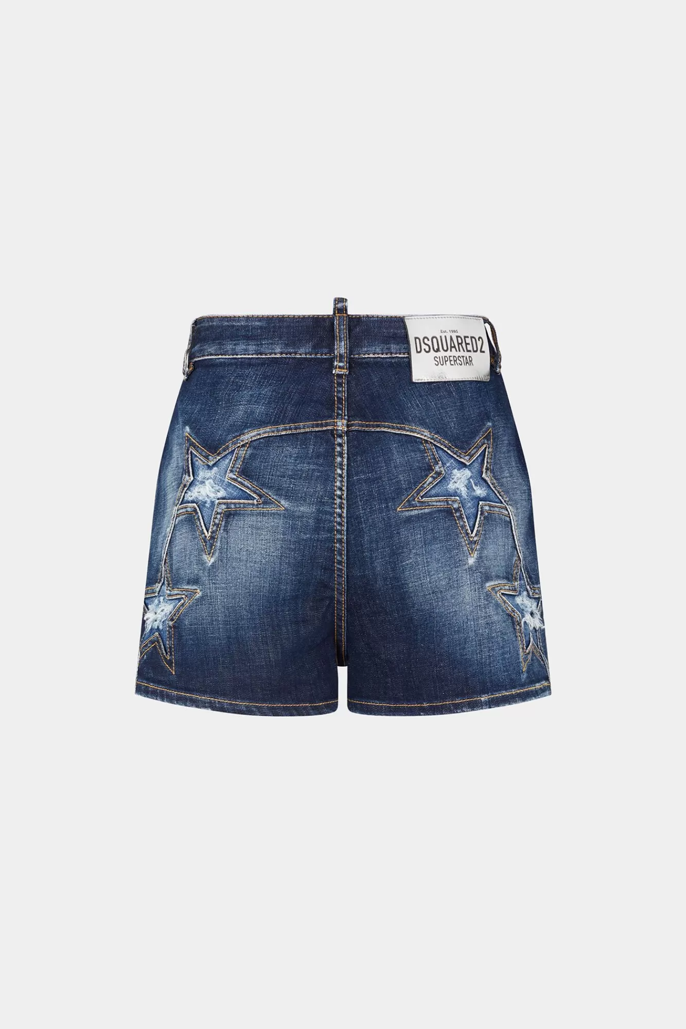 Korte Broek^Dsquared2 Middelgrote Denim Short Met Supersterwassing Marine