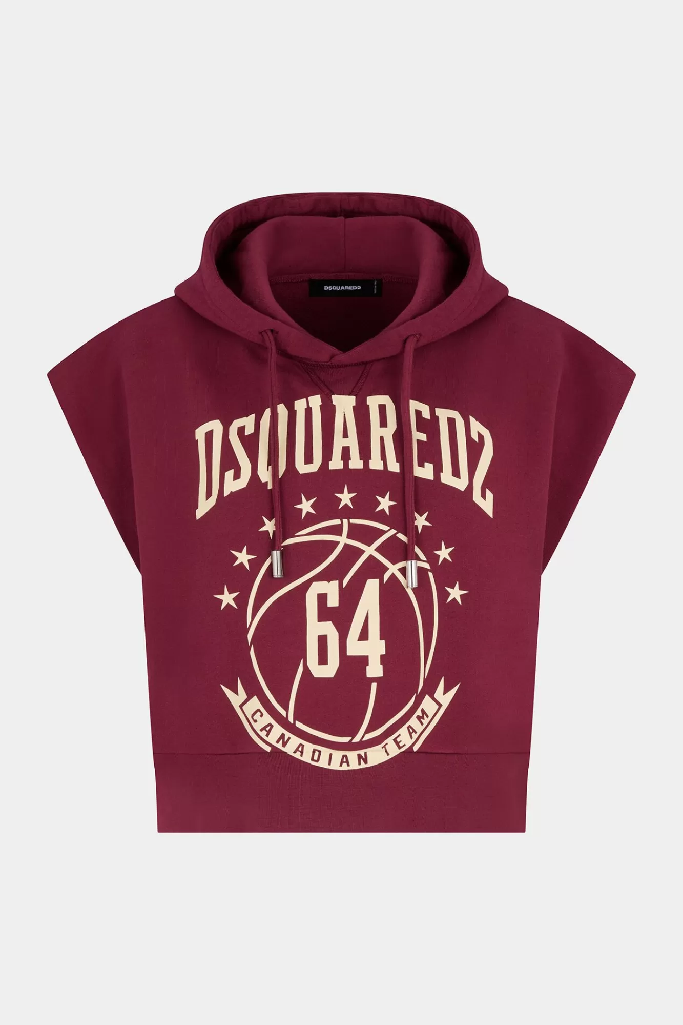 Sweatshirts^Dsquared2 Mouwloos Sweatshirt Met Capuchon En Collegepasvorm Bordeaux