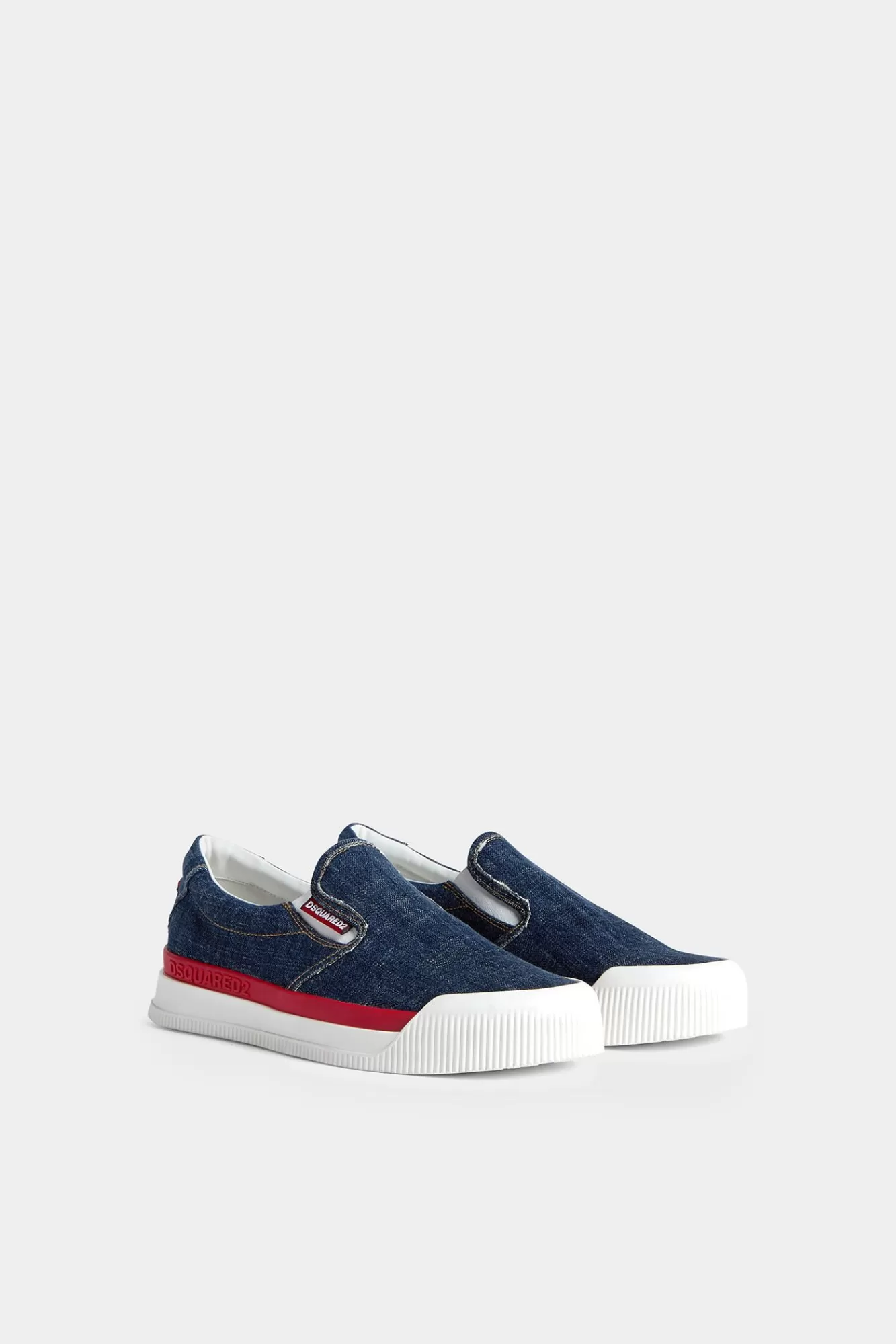 Sneakers^Dsquared2 New Jersey Denim Instapsneakers Denim/Rood