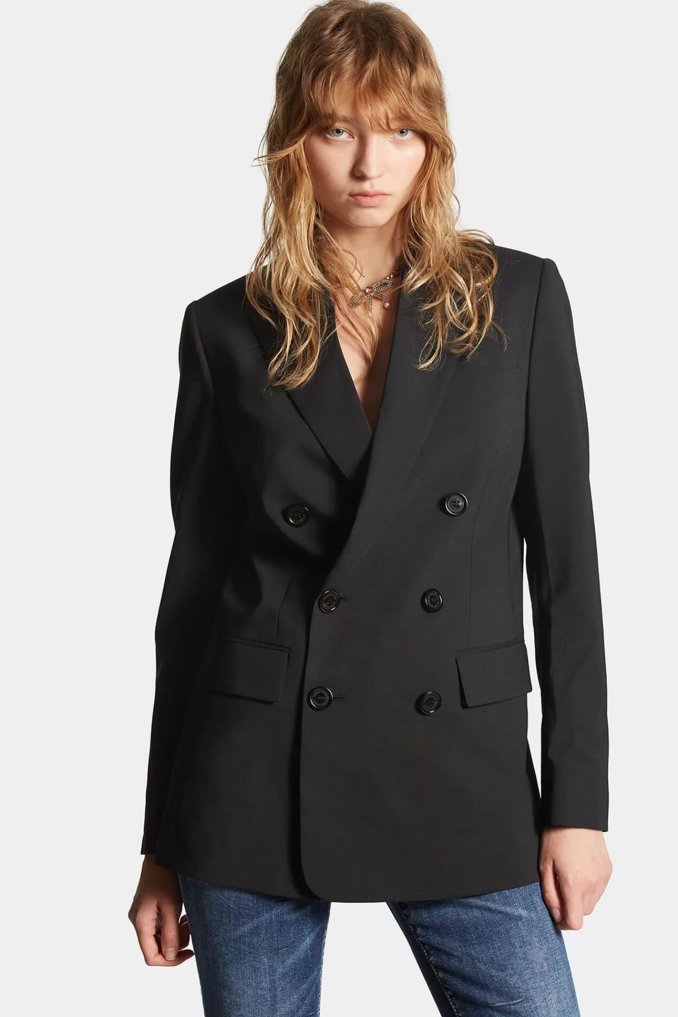 Pakken En Blazers^Dsquared2 New Yorker Blazer Met Dubbele Rij Knopen Zwart