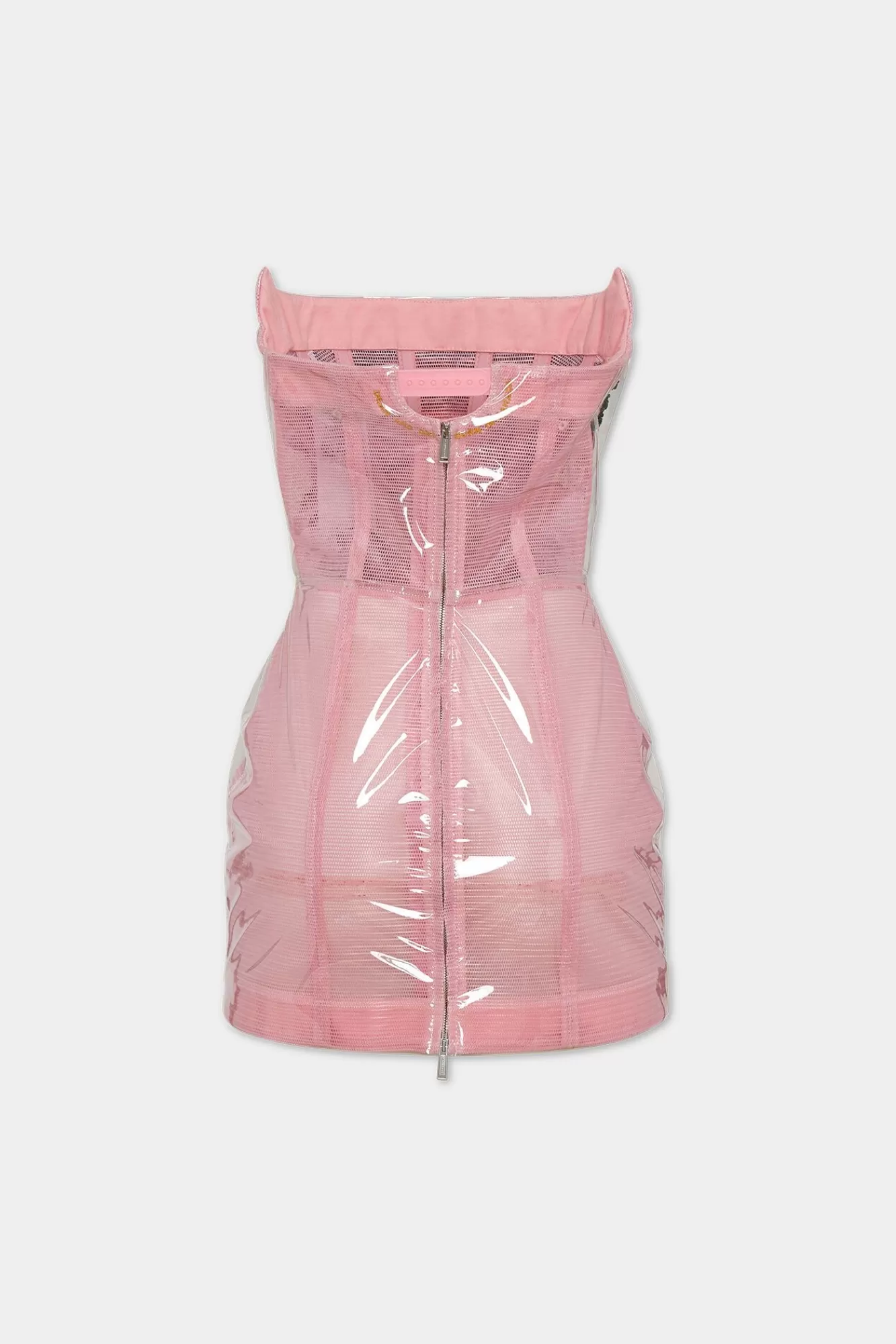 Jurken En Jumpsuits^Dsquared2 Nylon Mesh Strapless Mini-Jurk Roze