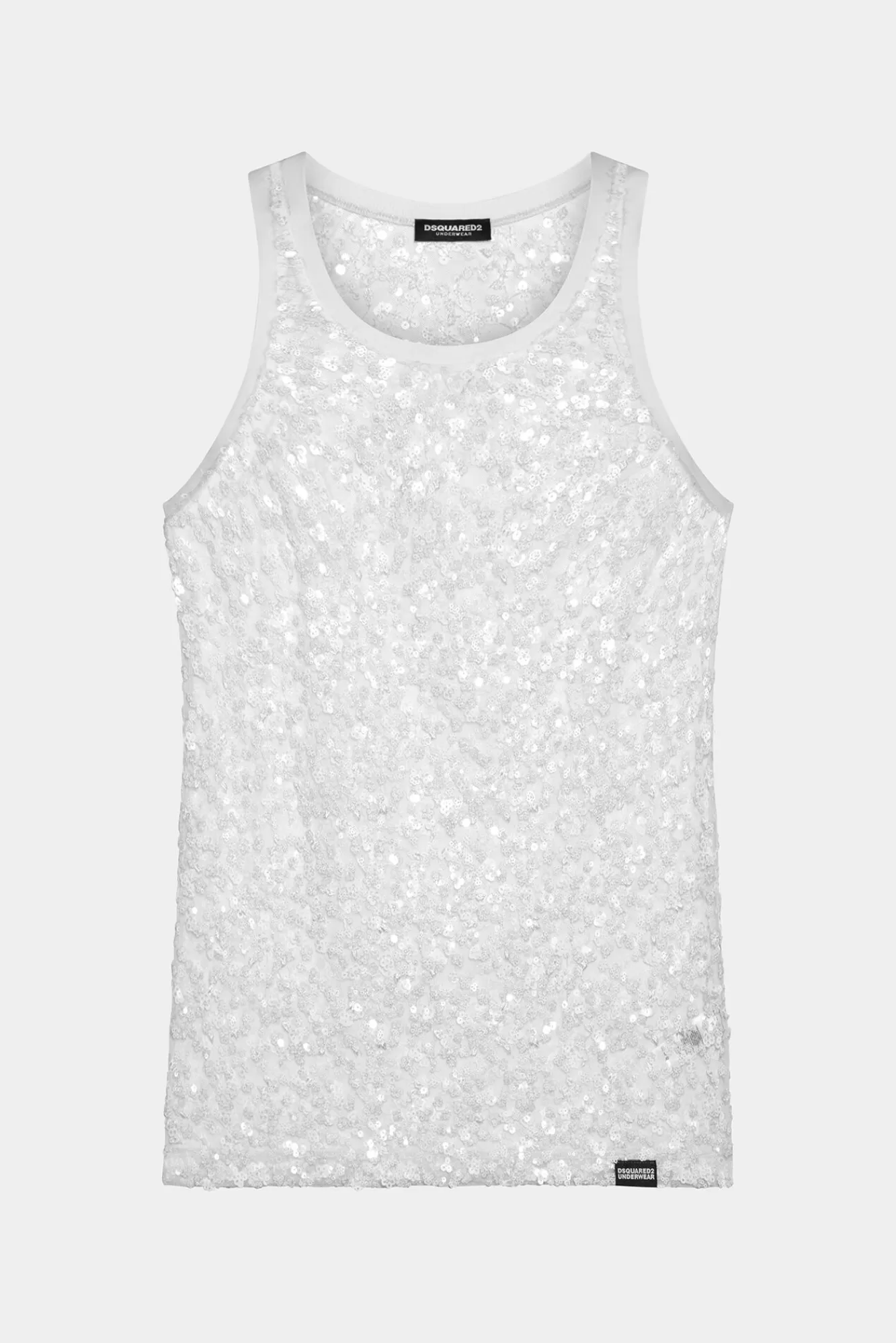 Ondergoed^Dsquared2 Pailletten Tanktop Wit