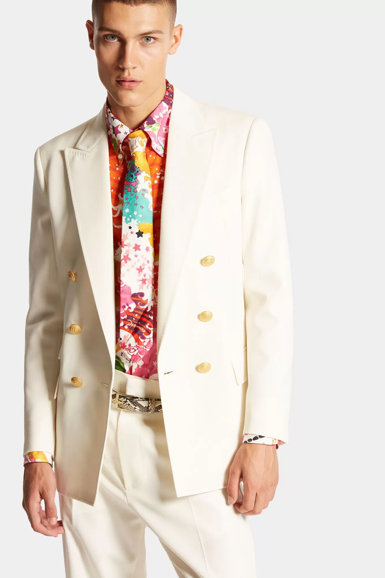 Co-Orden^Dsquared2 Palm Beach Db-Blazer Gebloten Wit