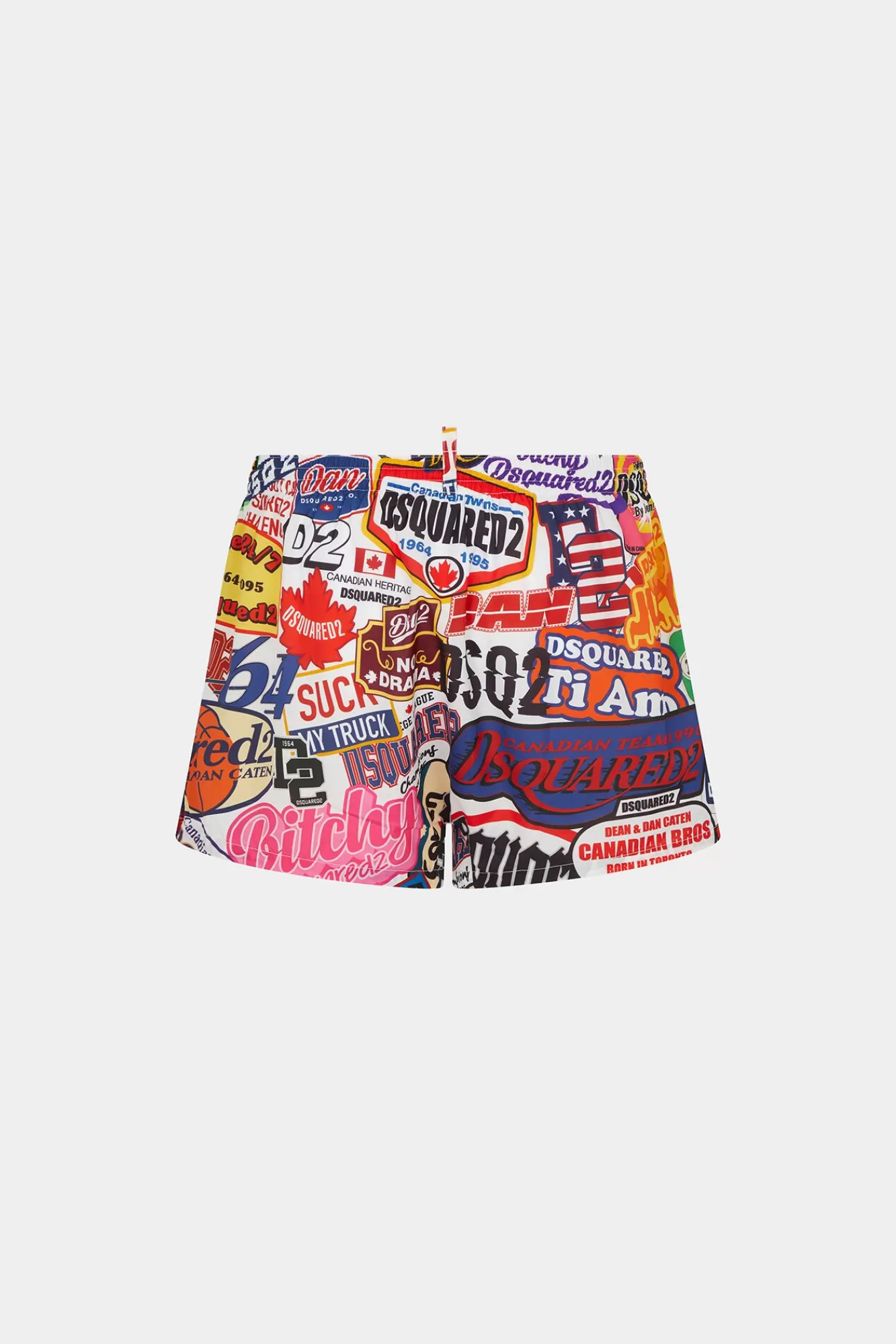 Strandkleding^Dsquared2 Patch Racing Boxer Midi Veelkleurig