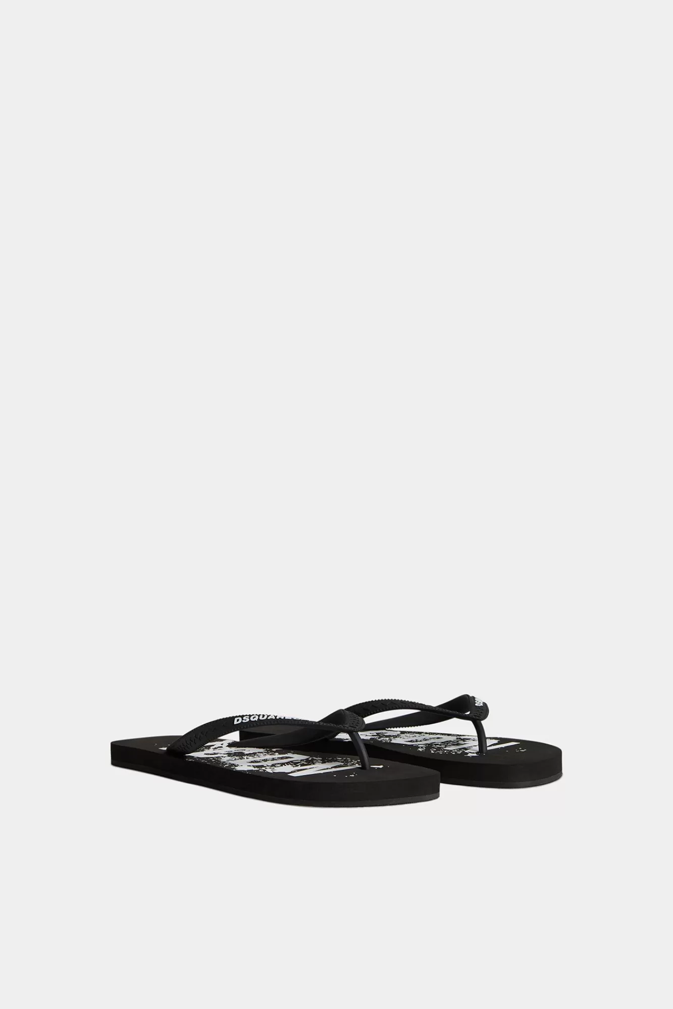 Sandalen En Slippers^Dsquared2 Pictogram Splash-Slippers Zwart Wit