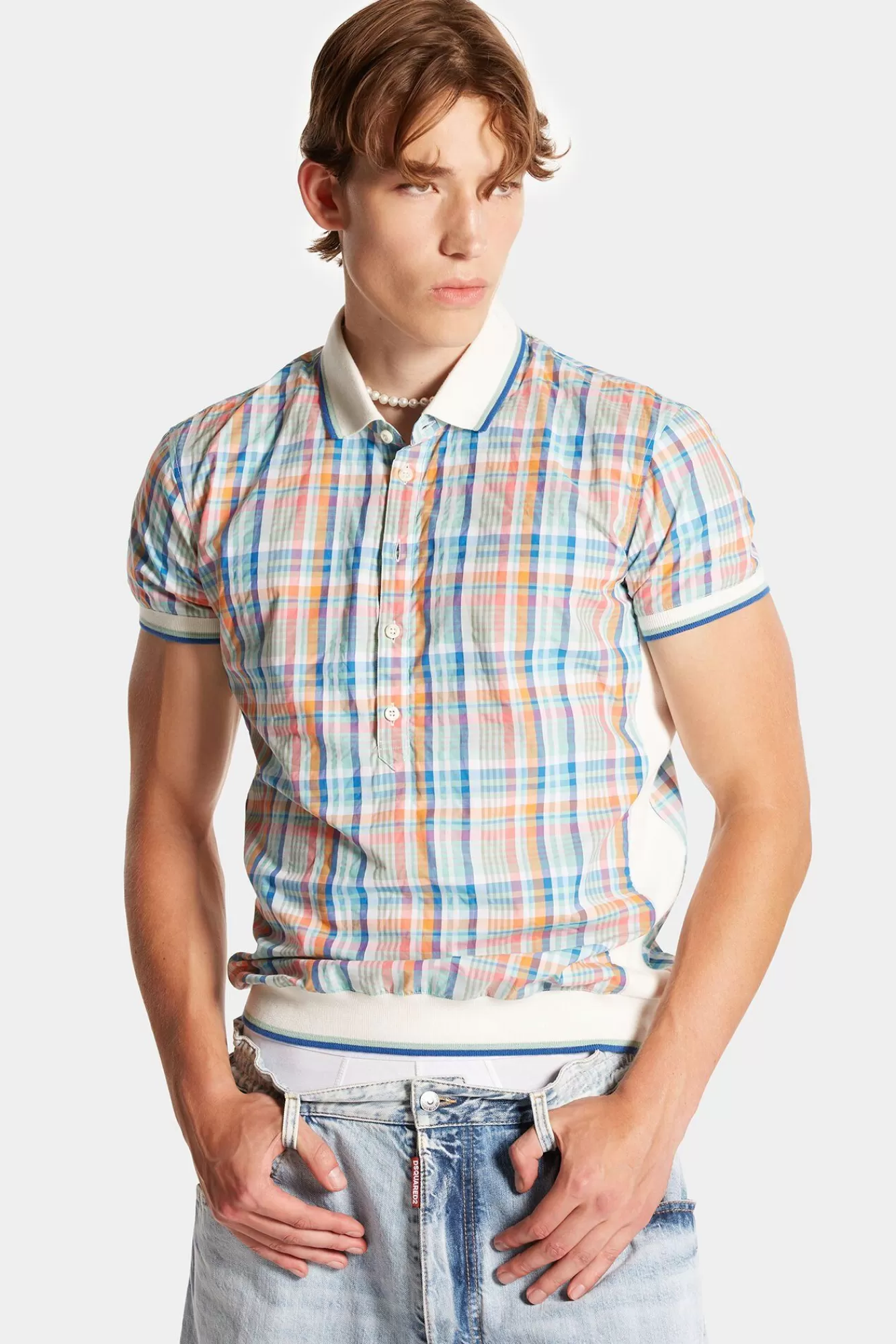 Overhemden^Dsquared2 Preppy Pastelkleurig Poloshirt Veelkleurig