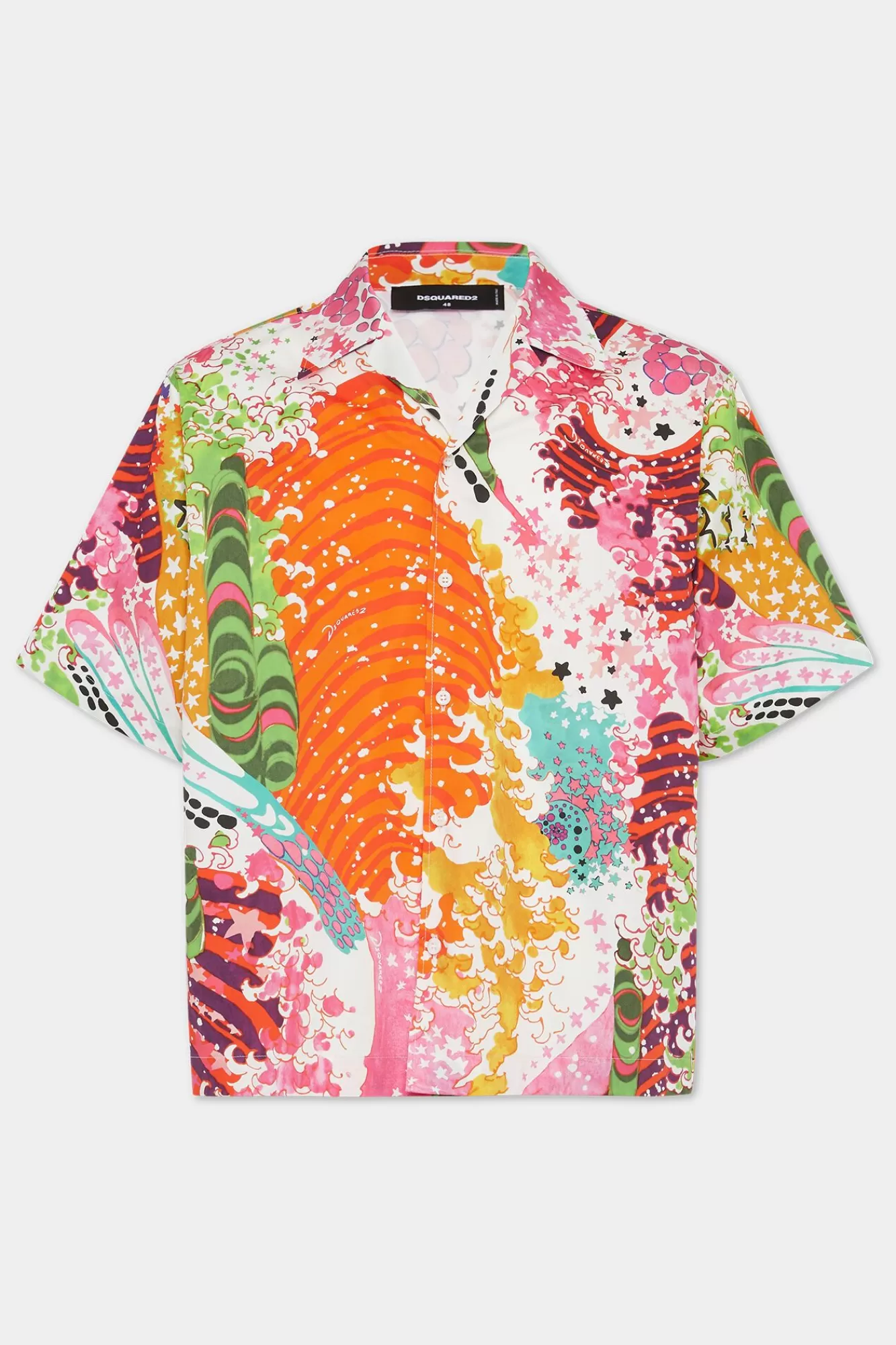 Overhemden^Dsquared2 Psychedelische Dromen Hawaii Shirt Veelkleurig