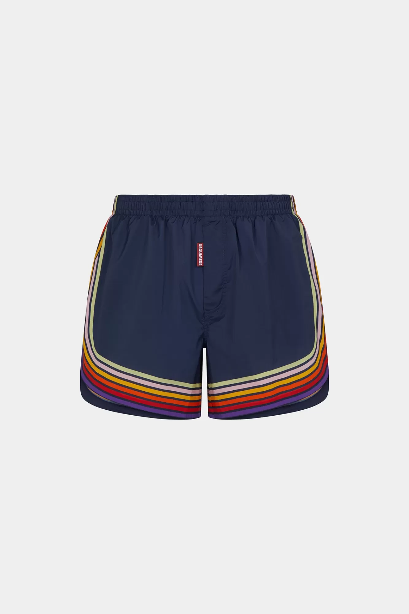 Strandkleding^Dsquared2 Regenboog Boxer Midi Marine