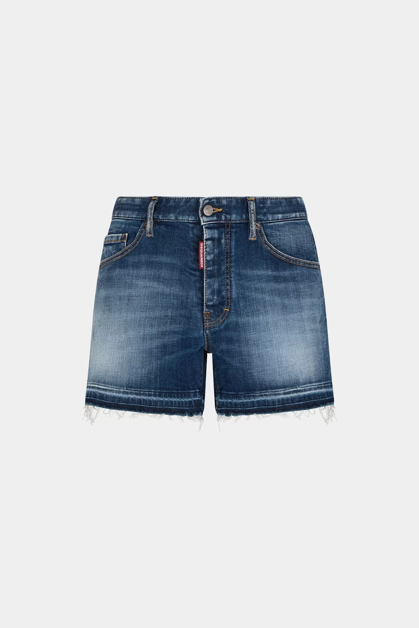 Korte Broek^Dsquared2 Rocco Denimshort In Donkere Wassing Marine