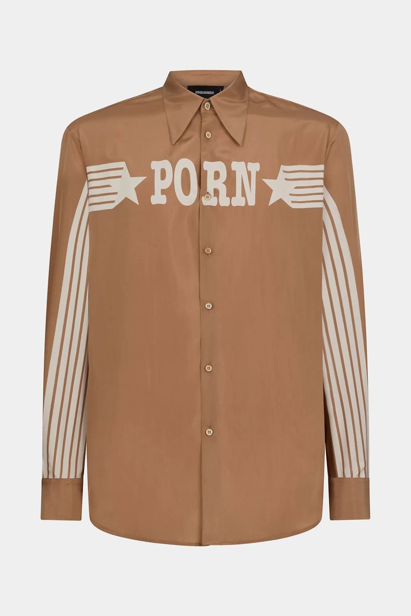 Overhemden^Dsquared2 Rocco Relax Dan-Shirt Zeester Beige