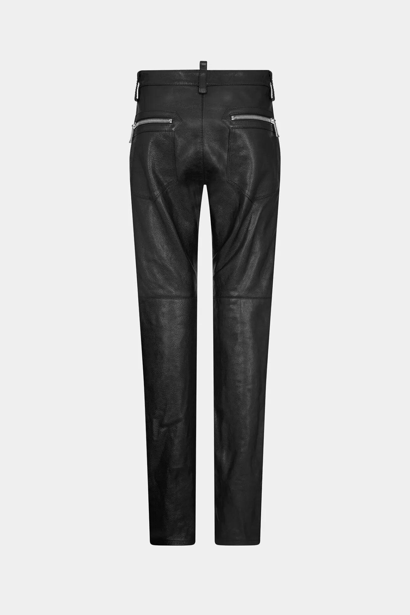 Broek^Dsquared2 Ruiter Leren Broek Zwart