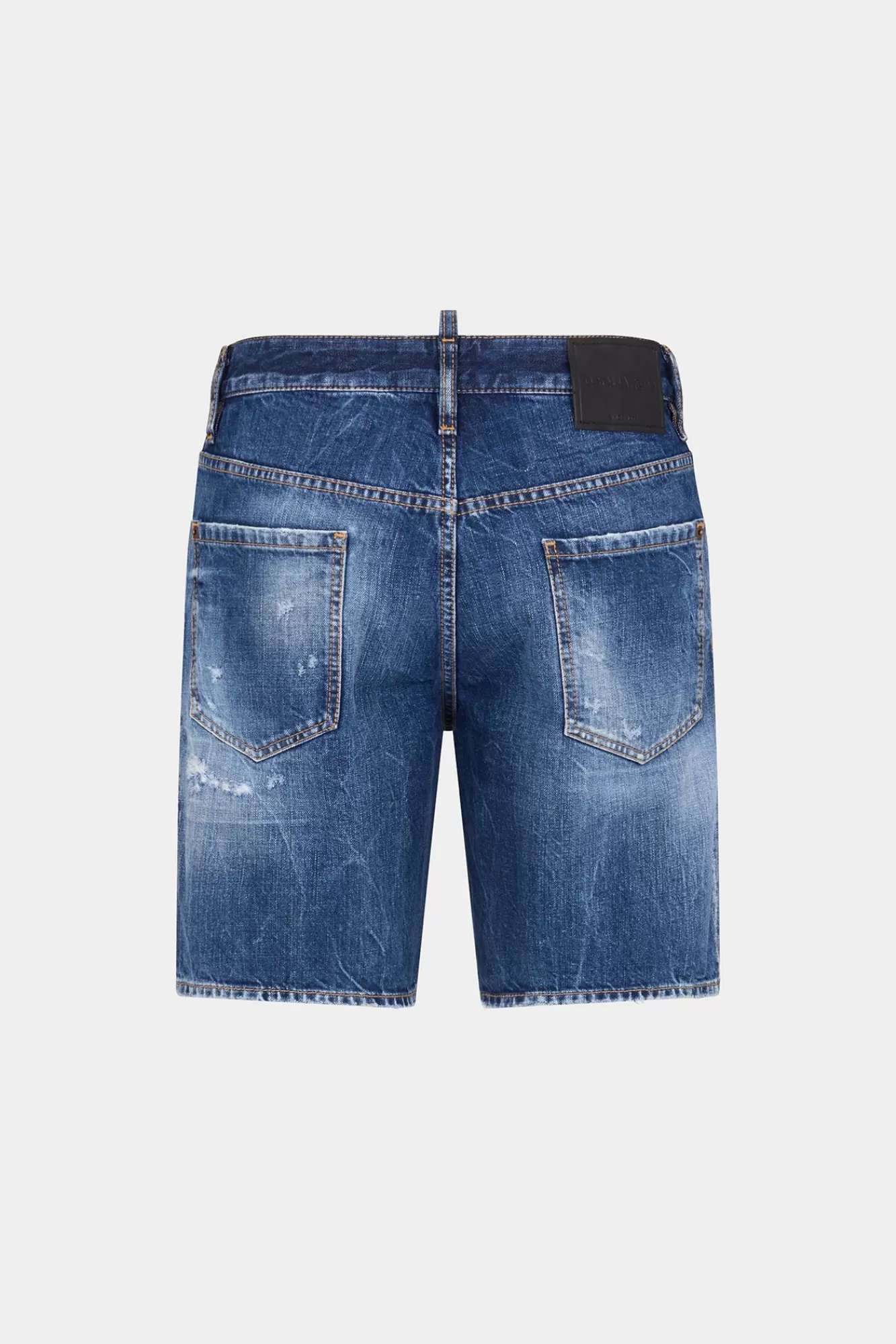 Korte Broek^Dsquared2 Short Met Donkere Gescheurde Wassing Marine