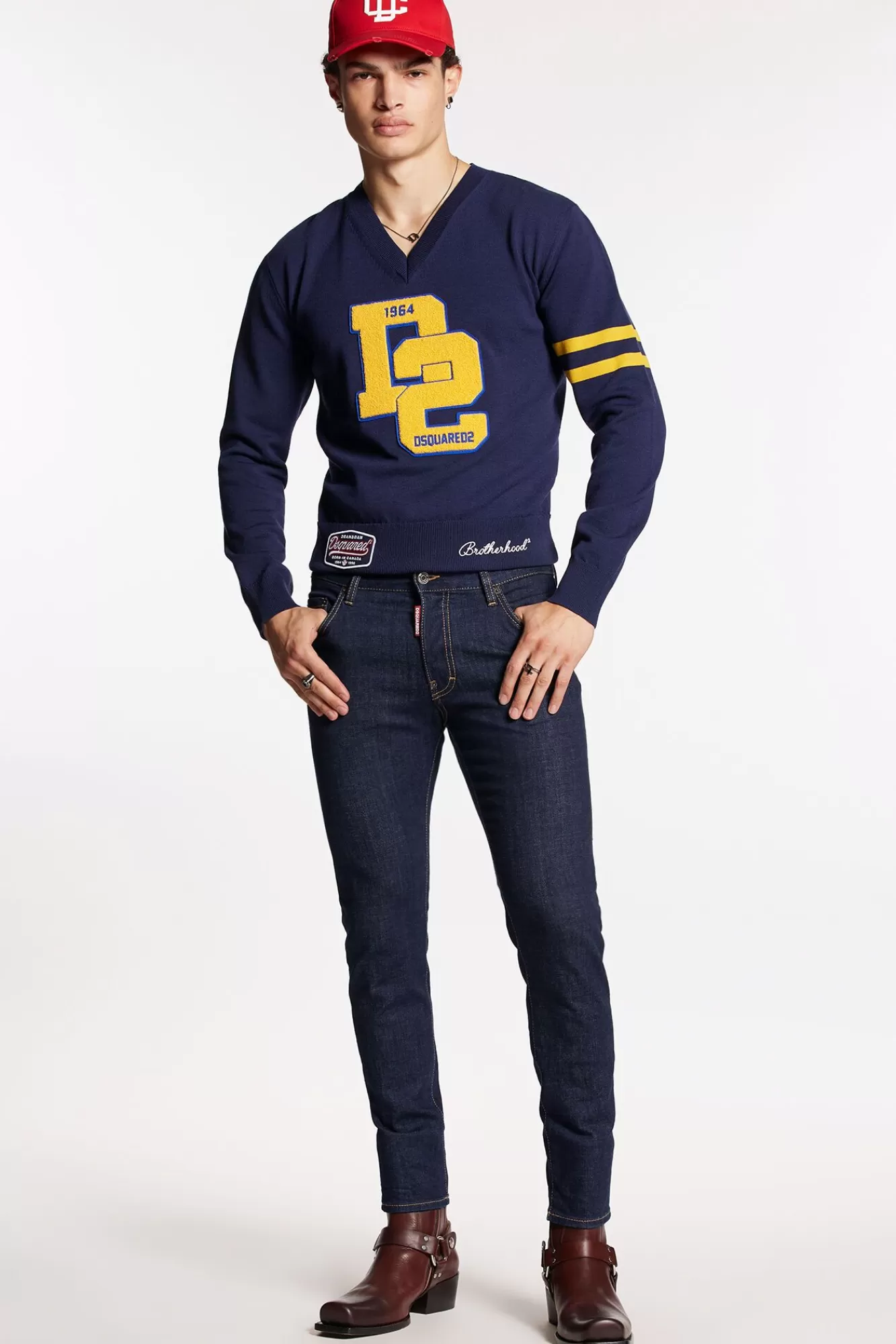 Jeans^Dsquared2 Skaterjeans In Donkere Rince-Wassing Blauw