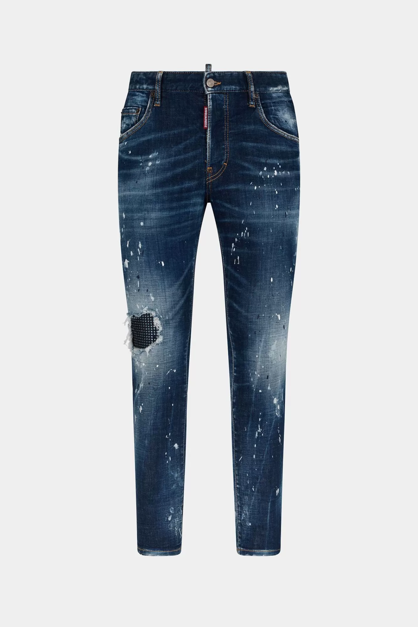 Jeans^Dsquared2 Skaterjeans Met Blauwe Glittertoppa-Wassing Marine