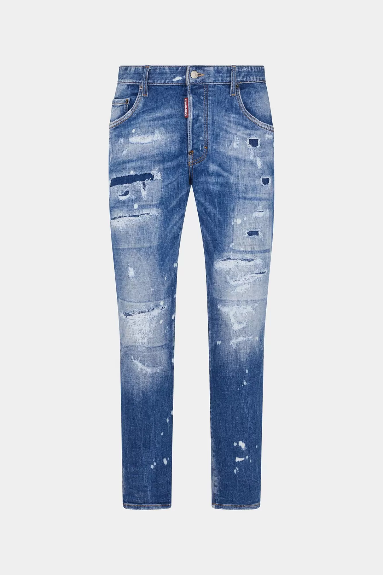 Jeans^Dsquared2 Skaterjeans Met Medium Herstelde Scheuren En Wassing Marine