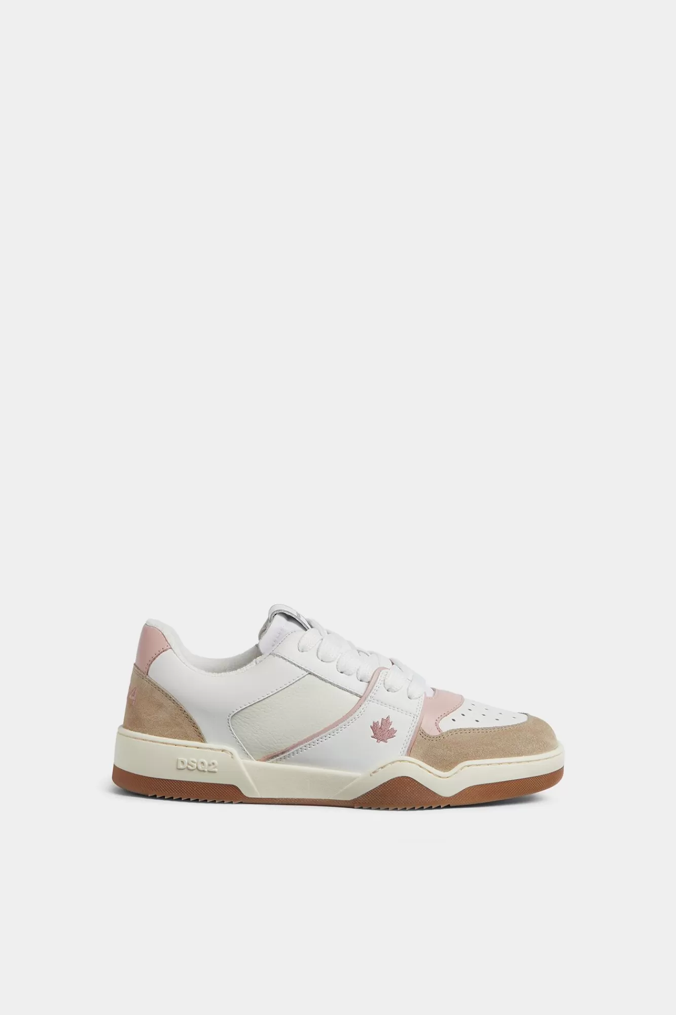 Sneakers^Dsquared2 Spiker-Sneakers Wit/Roze/Beige