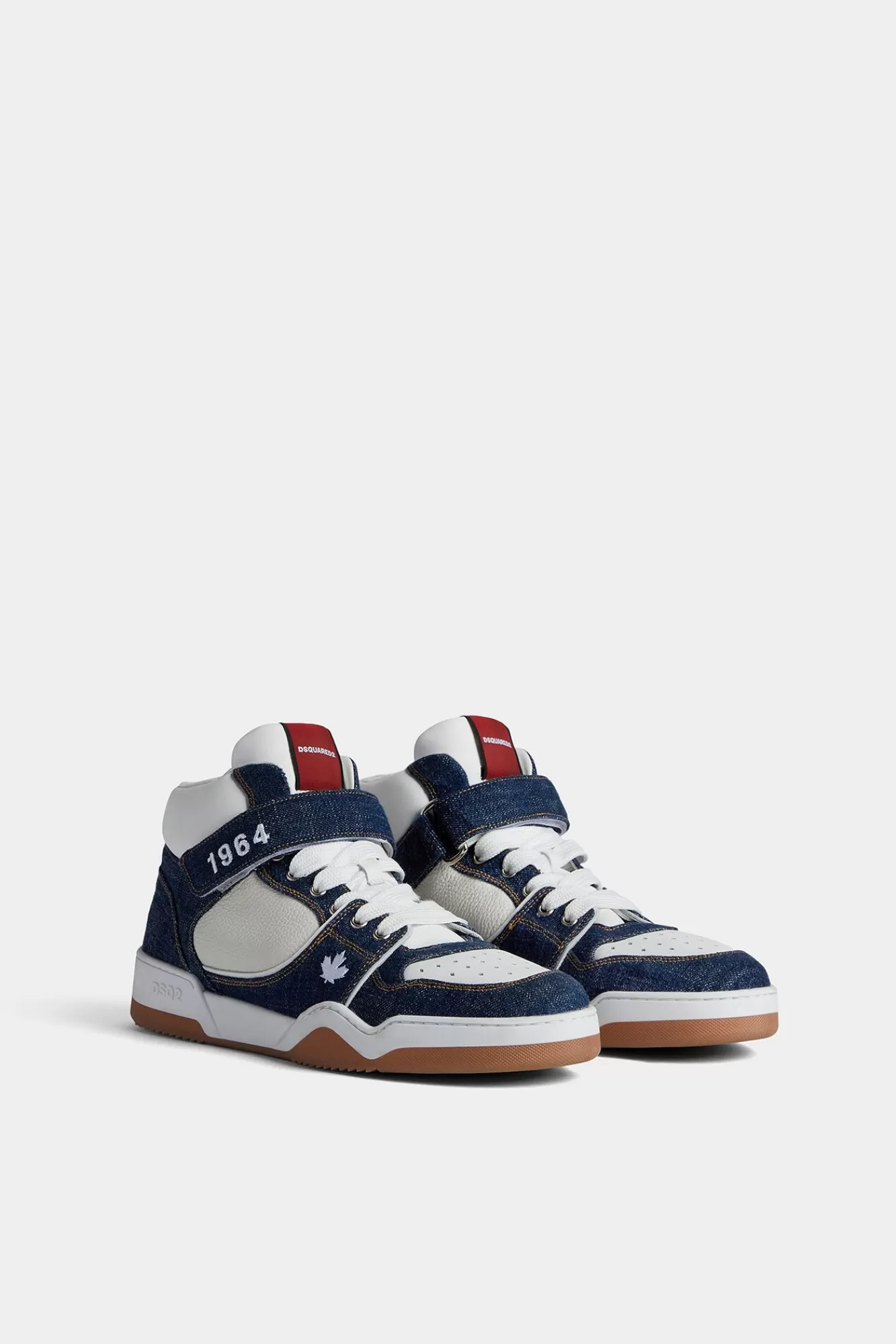 Sneakers^Dsquared2 Spiker-Sneakers Wit/Denim/Rood