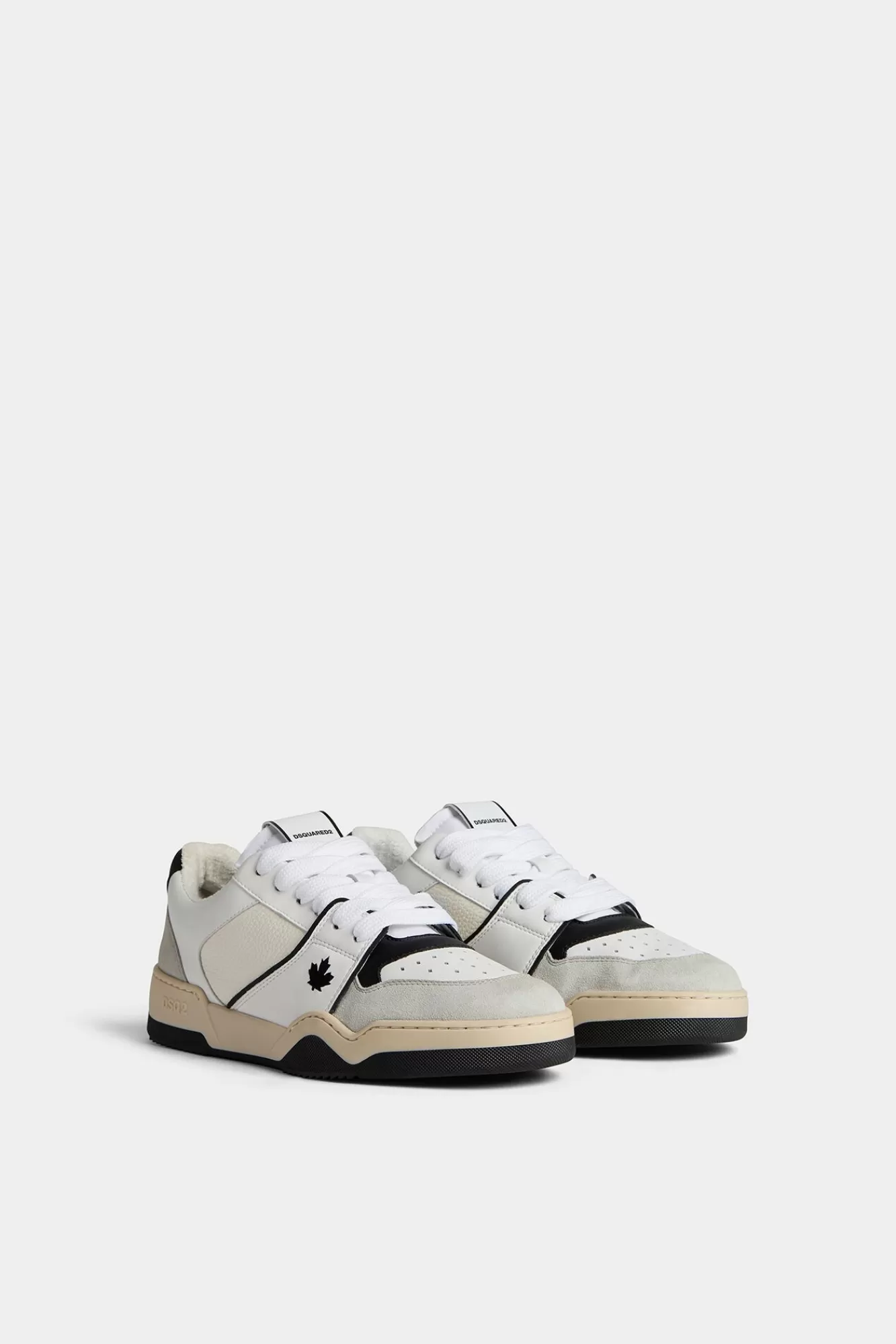 Sneakers^Dsquared2 Spiker-Sneakers Wit Zwart