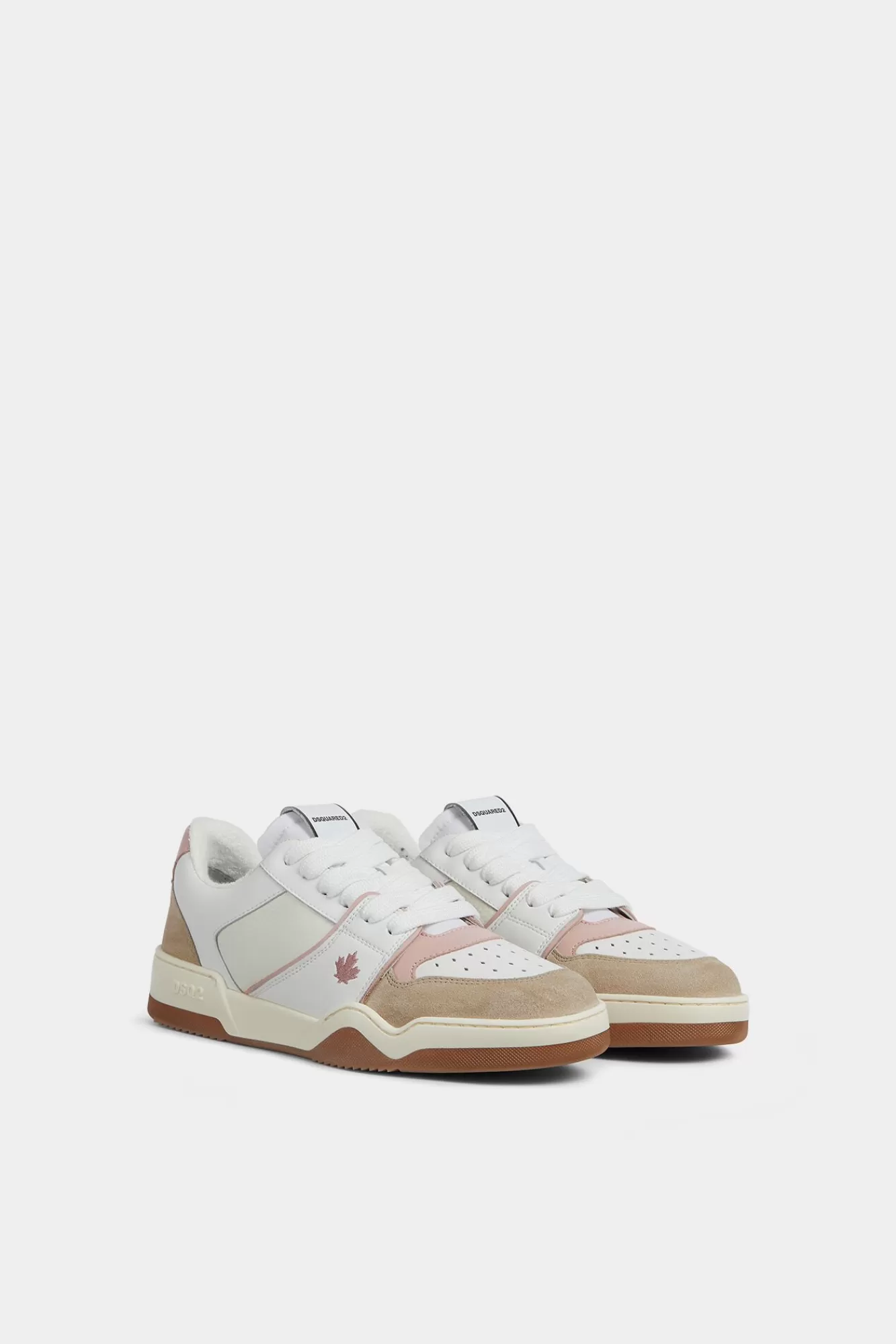 Sneakers^Dsquared2 Spiker-Sneakers Wit/Roze/Beige